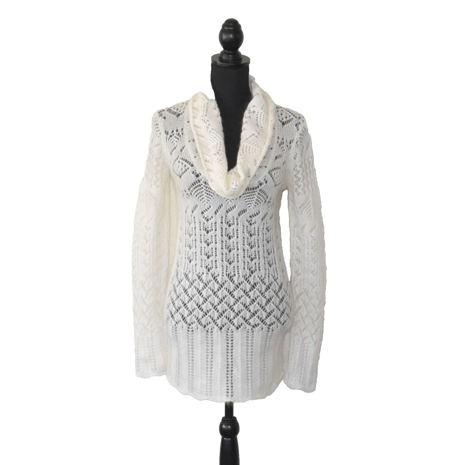 Theory THEORY Cream Mohair Blend Cowl Neck Knit Sweater Sz S Size S / US 4 / IT 40 - 1 Thumbnail