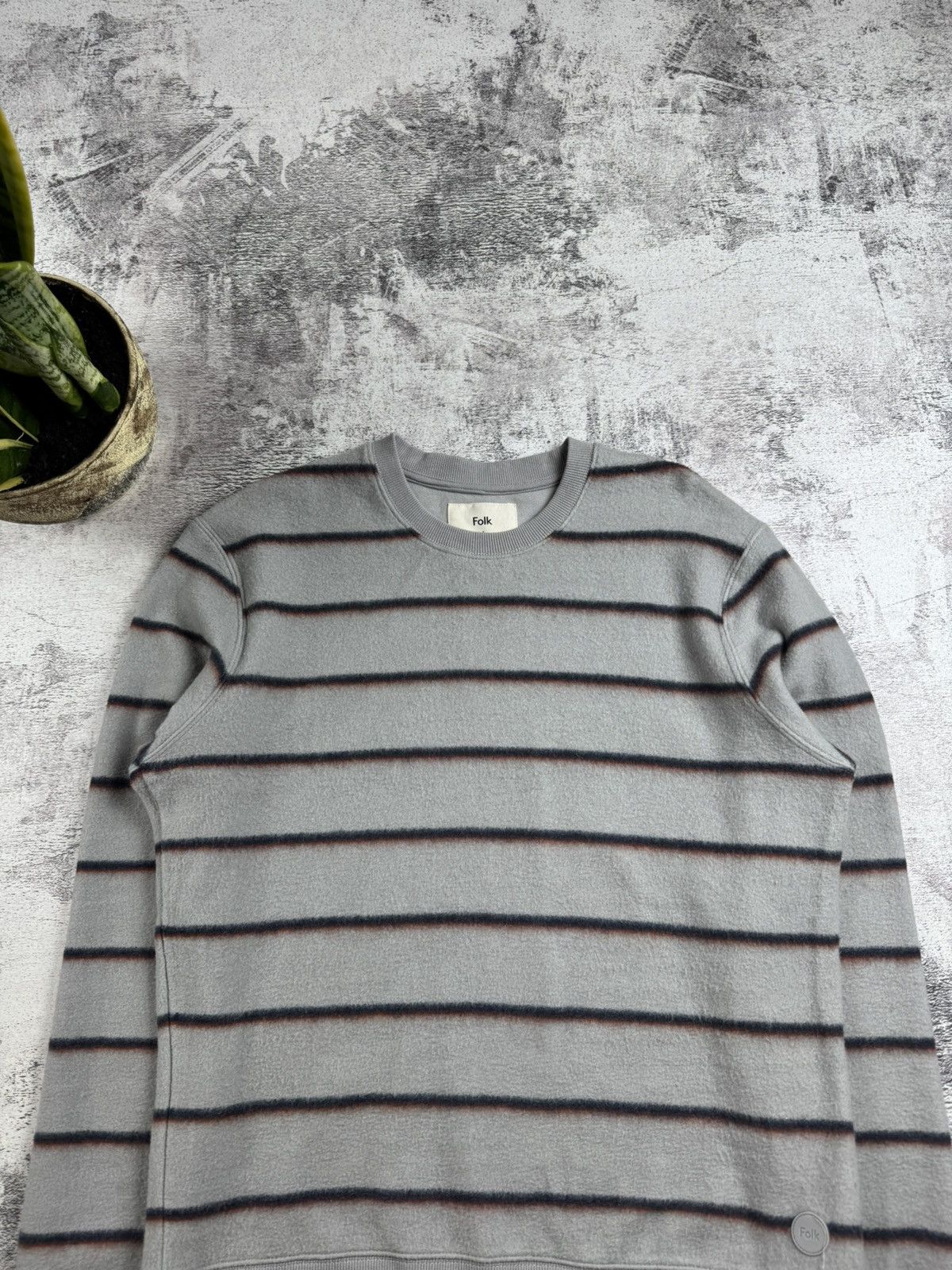 Folk Folk Striped Cotton Gray Size 3 Fleece Jumper Men’s Sweatshirt Pullover Hoodie Size US L / EU 52-54 / 3 - 5 Thumbnail