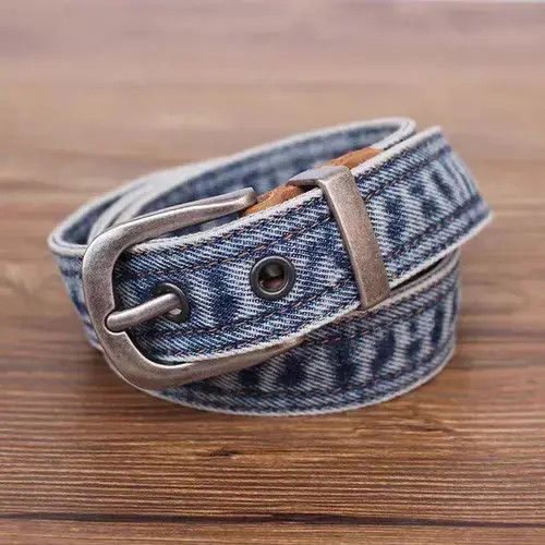 Other Vintage Casual Niche Pin Buckle 47in Denim Belt Size ONE SIZE - 5 Thumbnail