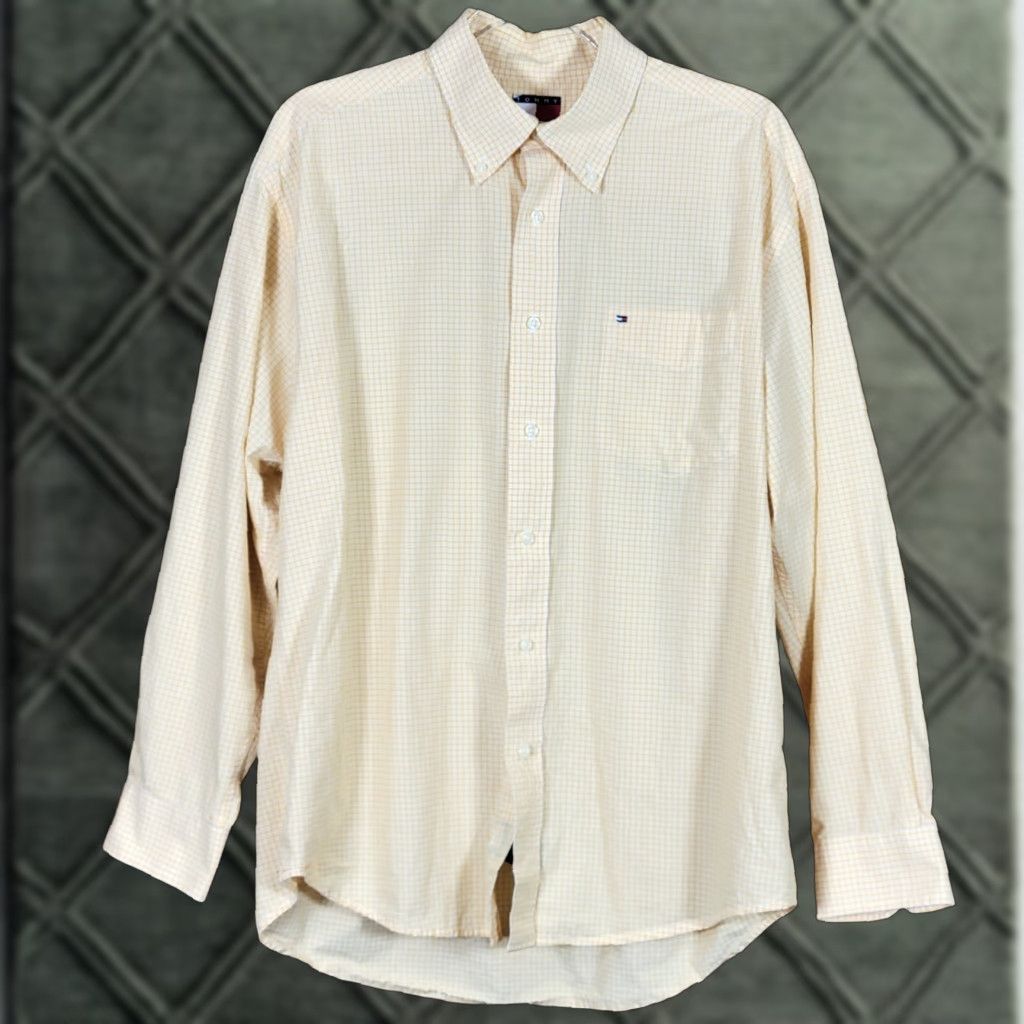 Tommy Hilfiger Tommy Hilfiger Mens Shirt Button-Down Plaid Flag Yellow White Multicolor 100% Cotton Long Sleeve XL? Size US L / EU 52-54 / 3 - 1 Thumbnail