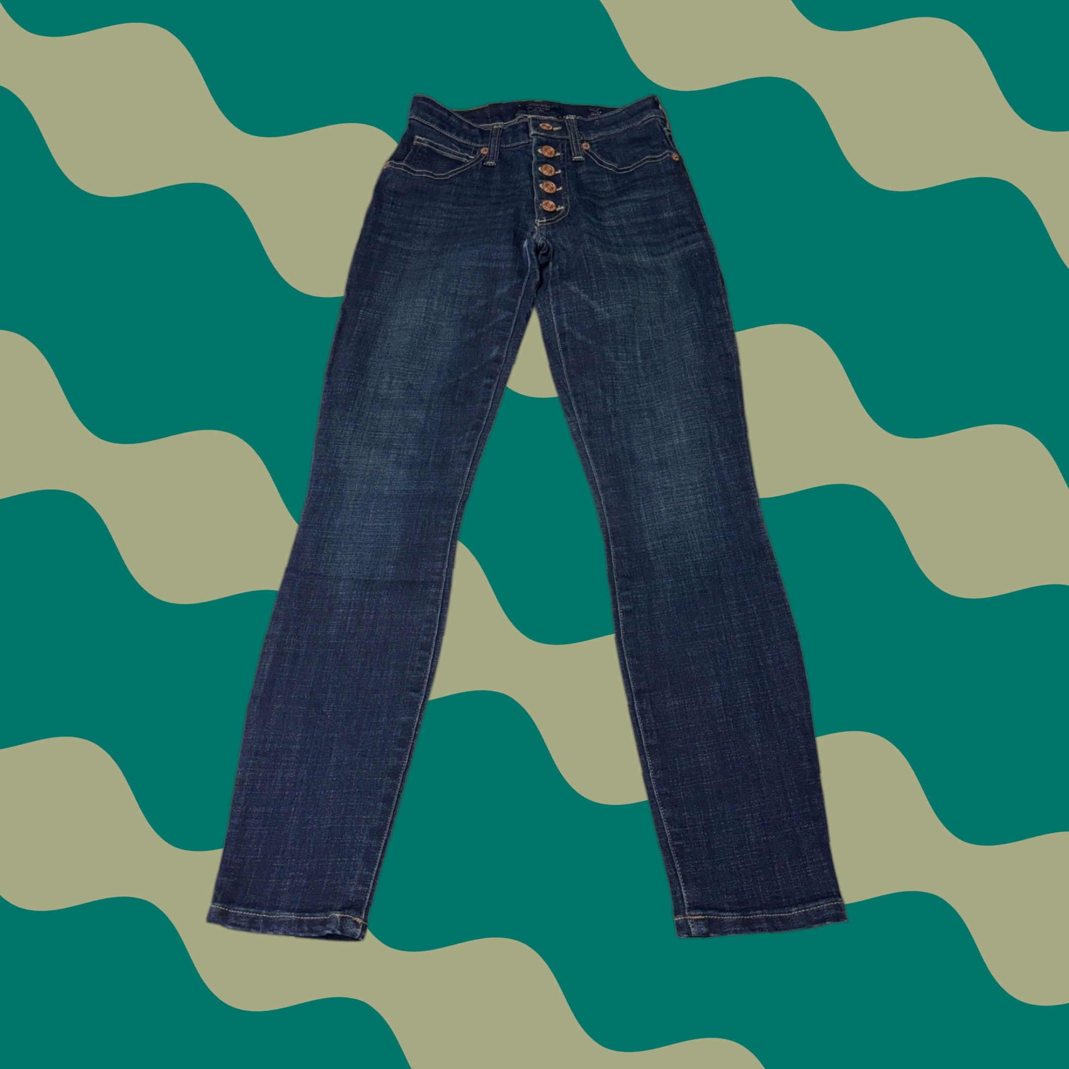 Lucky Brand Lucky Brand Ava Mid Rise Skinny Jeans Dark Wash Womens 00/24 L27 Jeans Beige? (Note: final text removed; please replace with final). Size 42" / US 20 - 1 Thumbnail