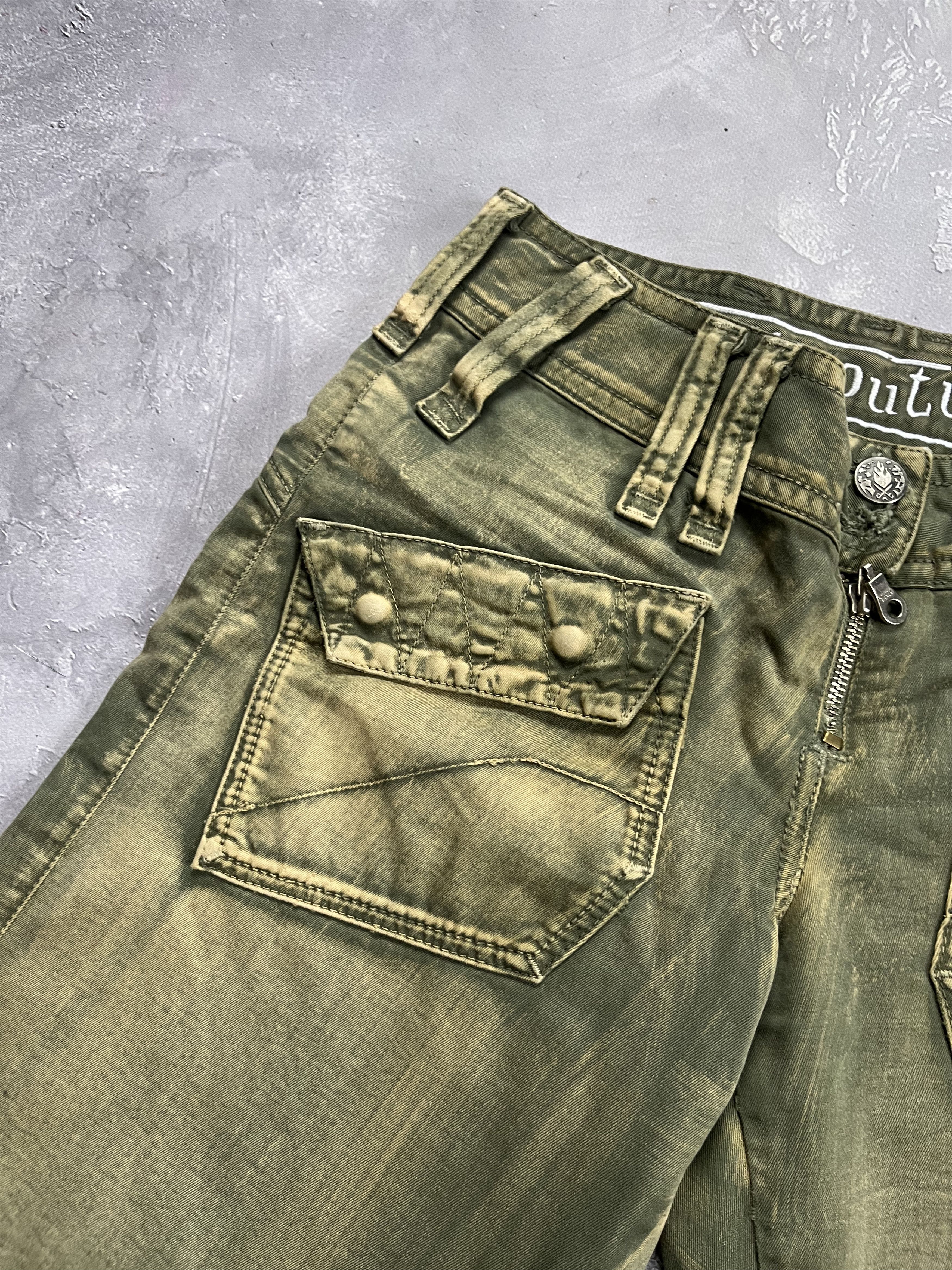 Vintage Surf Couture Cargo Pants Y2K Parachute Tactical Baggy Size 28" / US 6 / IT 42 - 5 Thumbnail