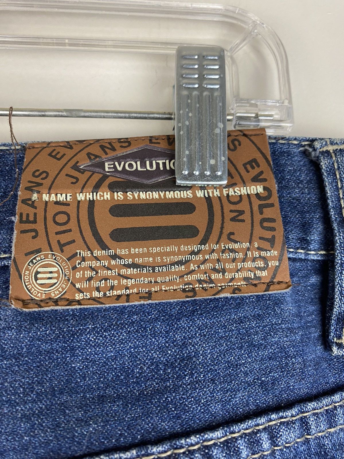 Japanese Brand Vintage Evolution Jeans Back Design Embroidered Denim Jeans Size US 34 / EU 50 - 12 Thumbnail
