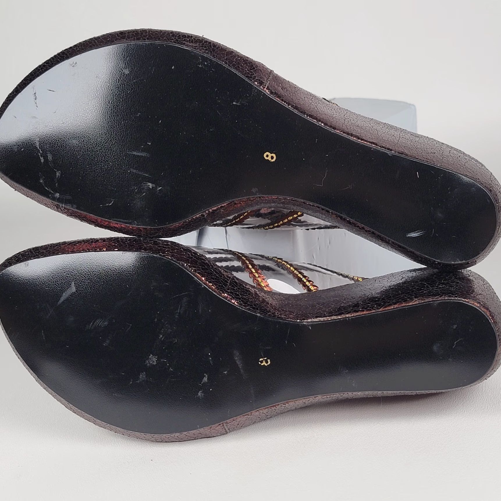 Vintage Degaria Women's Brown heel open toe size 8 Pump Kitten Heel Silver Character Metal Pump Womens Brown 8 Size US 8 / IT 38 - 7 Thumbnail