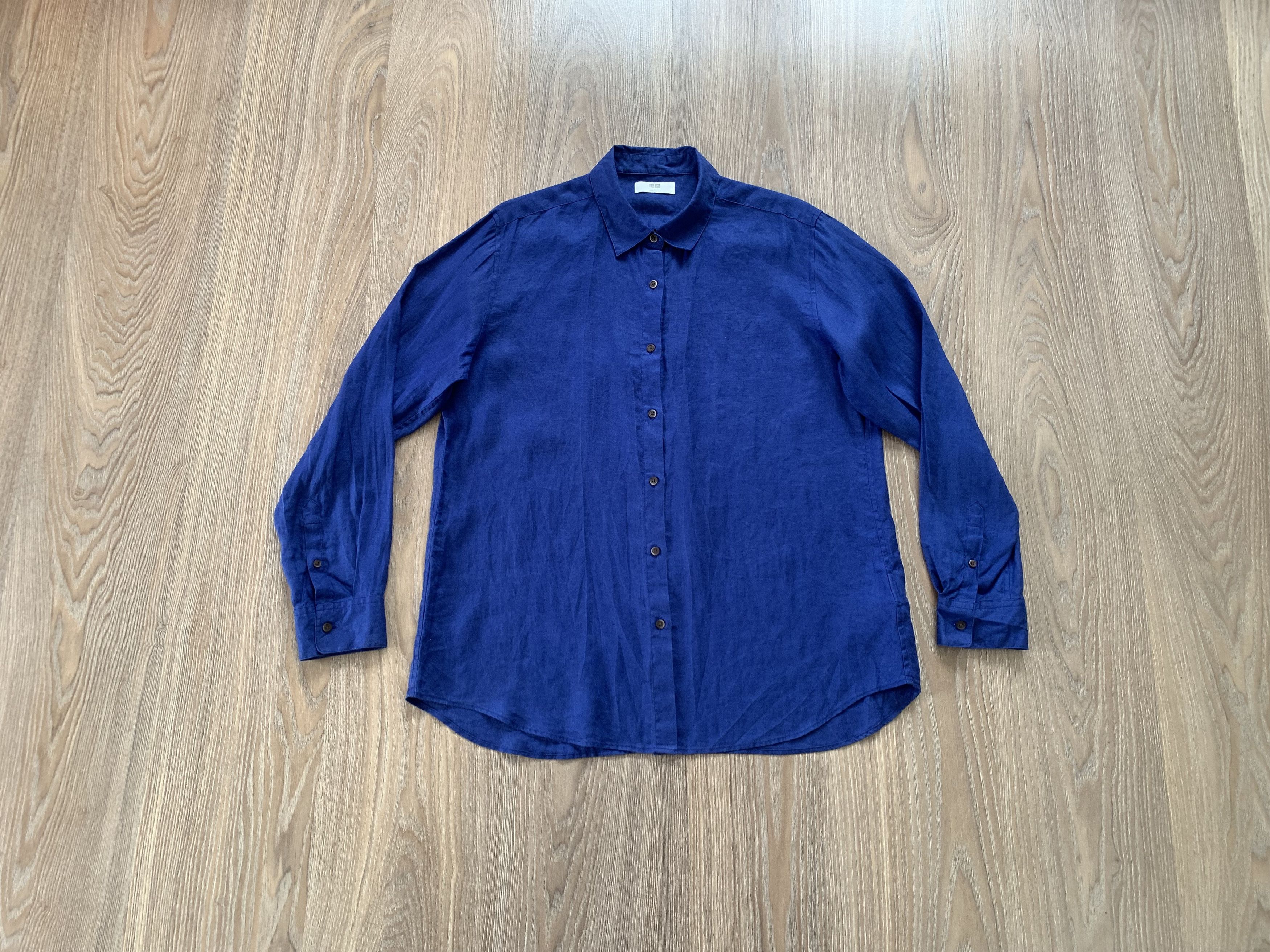 Uniqlo Uniqlo Linen Blue Long Sleeve Shirt Size US L / EU 52-54 / 3 - 1 Thumbnail
