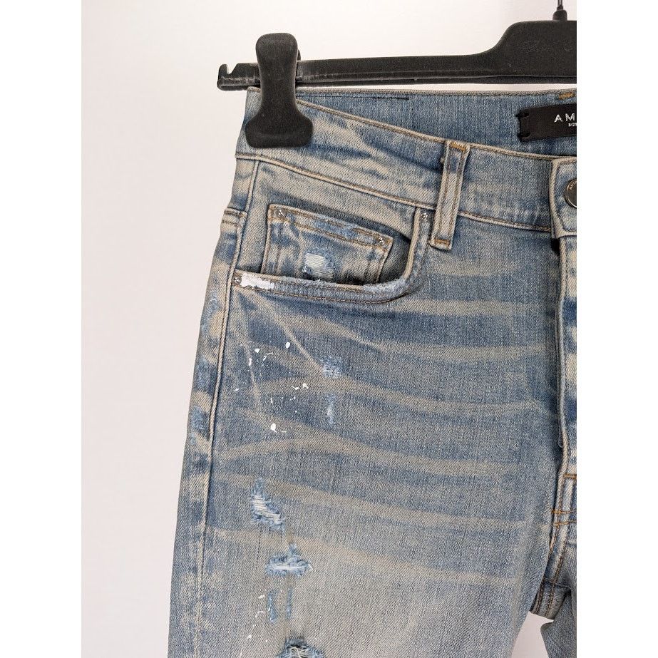 Amiri o1rshd1 MX1 Plaid Jeans in Clay Indigo Size US 30 / EU 46 - 8 Thumbnail