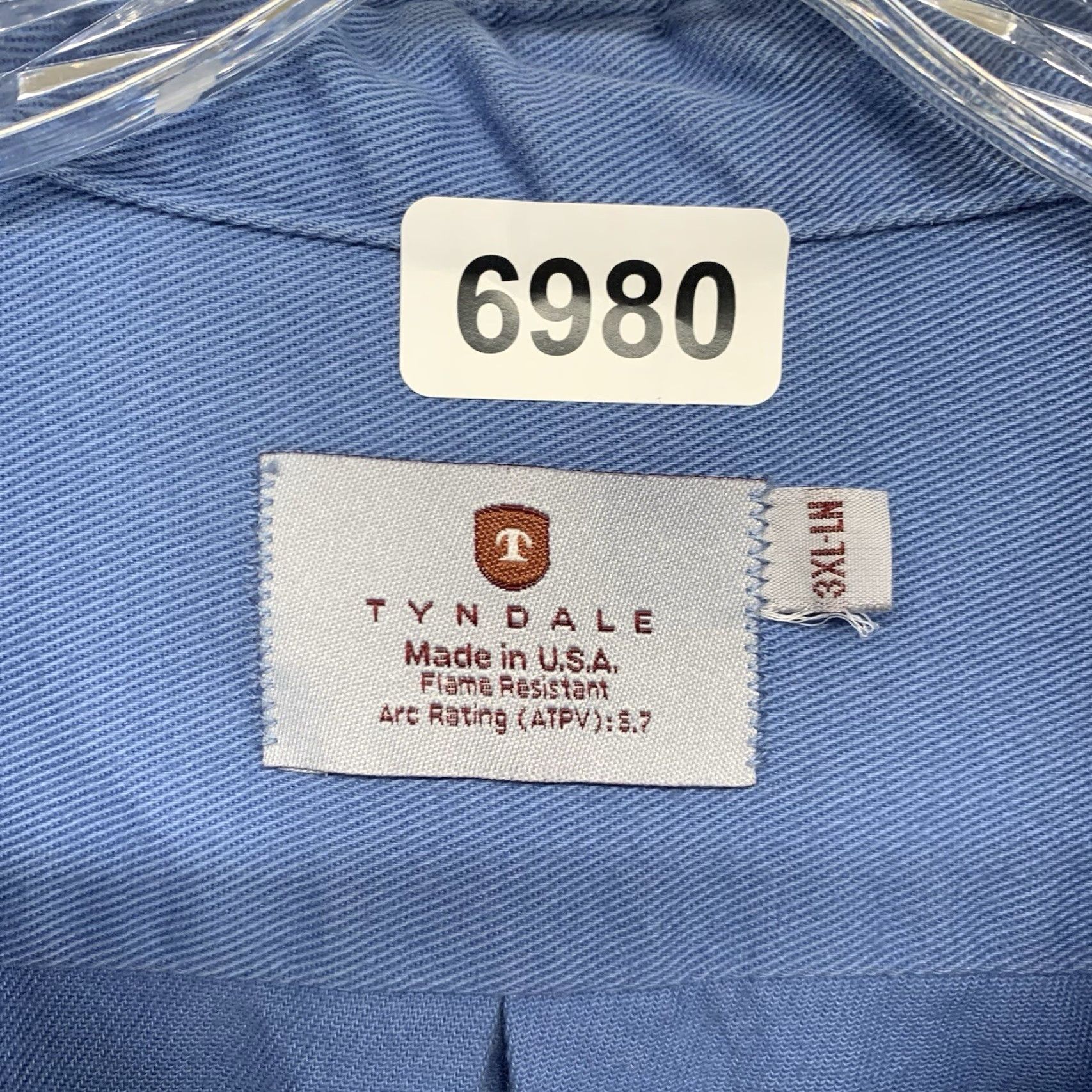 Vintage Tyndale FR Long Sleeve Button Down Shirt 3XL Light Blue Cotton Blend HRC 2 ATPV 8.7 Mens Size US XXL / EU 58 / 5 - 2 Thumbnail