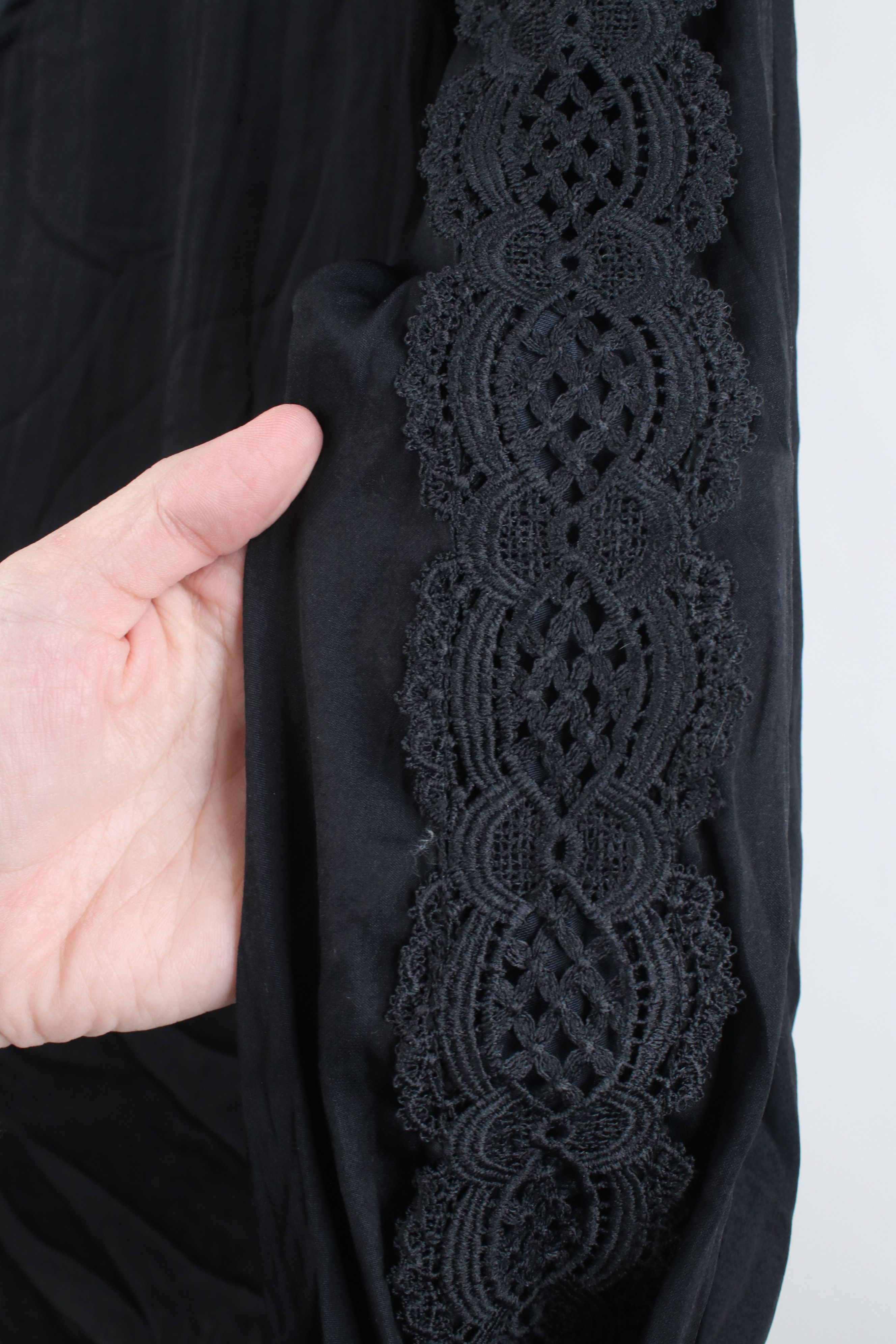 Vintage New Anthropologie Mustard Seed Crochet Long Sleeve Shirt Size S / US 4 / IT 40 - 4 Thumbnail
