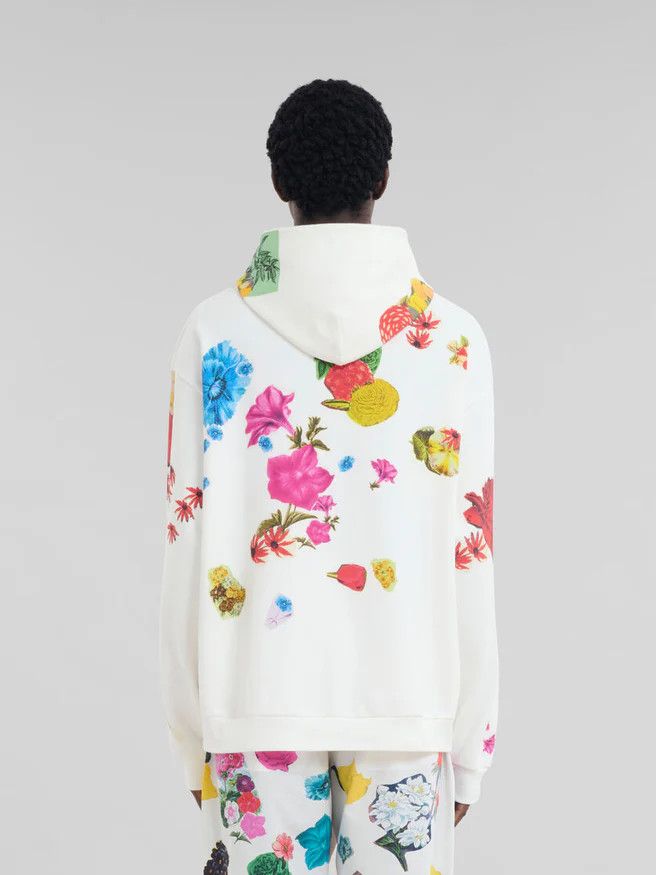 Marni oc11z0525 Floral-Print Cotton Hoodie in Multicolor Size US S / EU 44-46 / 1 - 2 Thumbnail