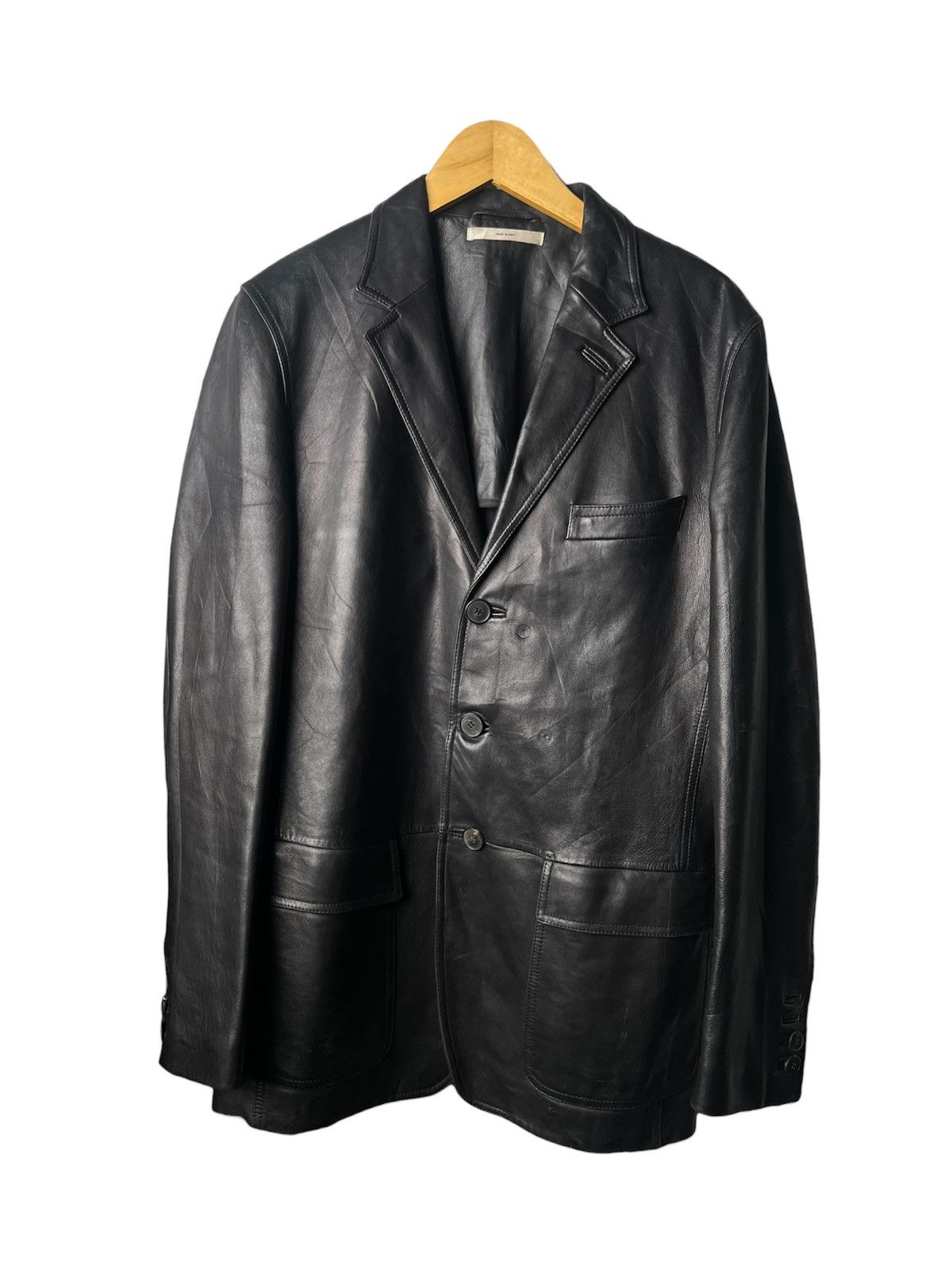 Saint Laurent Paris Fall 2002 Tom Ford For Yves Saint Laurent Leather Blazer Size US M / EU 48-50 / 2 - 1 Thumbnail