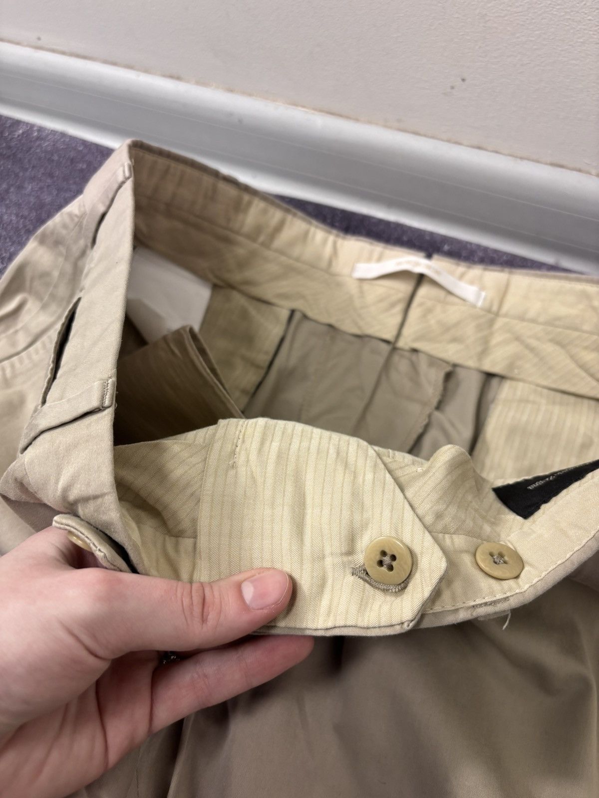 Ermenegildo Zegna Ermenegildo Zegna Men’s Beige Chino Pants Trousers Size US 36 / EU 52 - 9 Thumbnail
