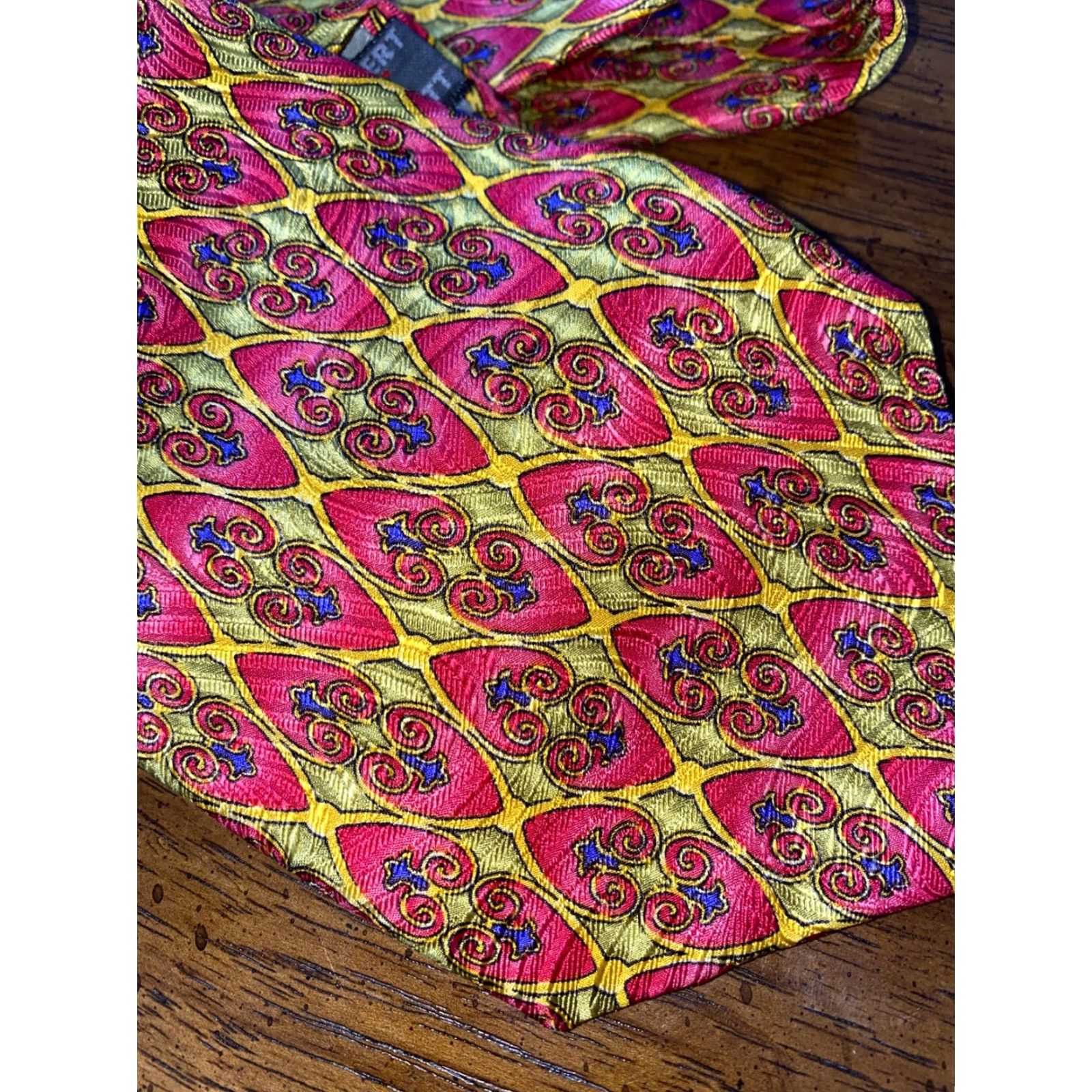 Robert Talbott Robert Talbott Best Of Class Tie Vibrant Multi Color Woven Silk USA Geometric Pattern Men Tie 100% Silk Long Woven USA Multi-Color Classic Size ONE SIZE - 2 Thumbnail