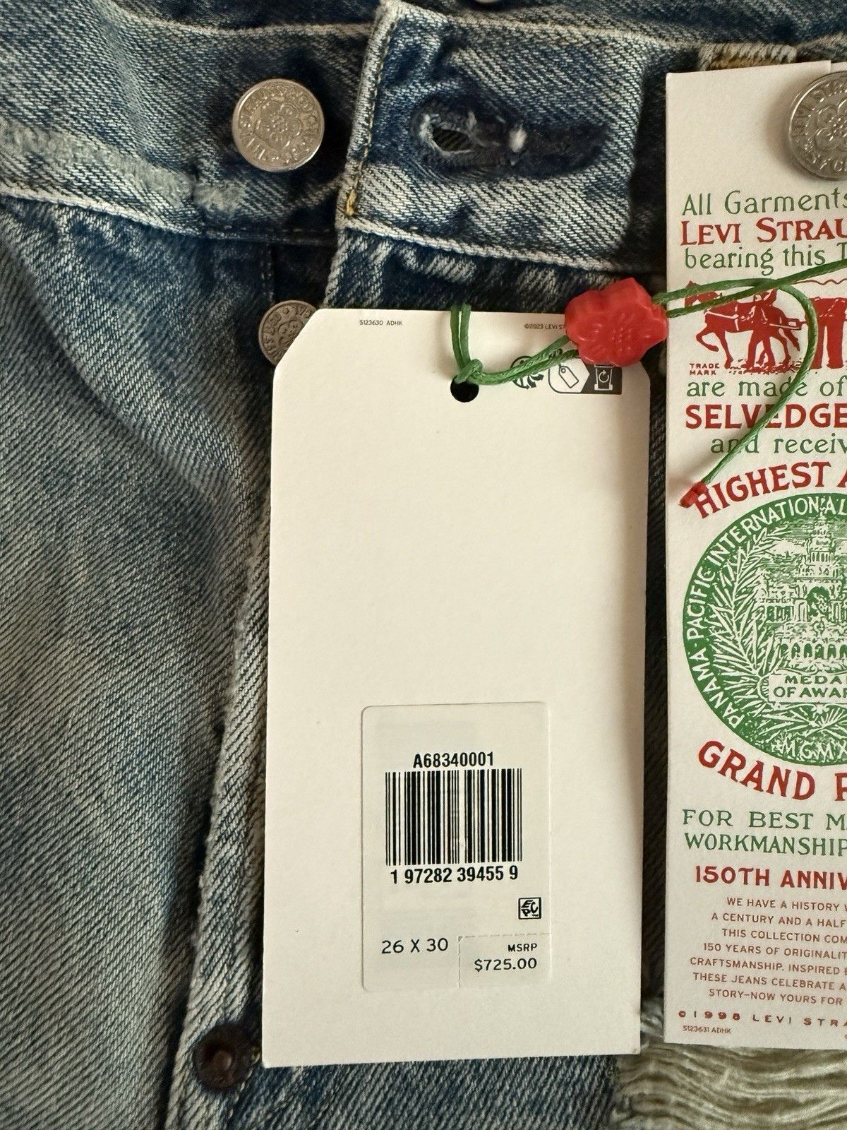Kenzo × Levi's 501 1933 Distressed Jeans Stone BI Dirty Blue Denim Size 26 Size US 26 / EU 42 - 4 Thumbnail