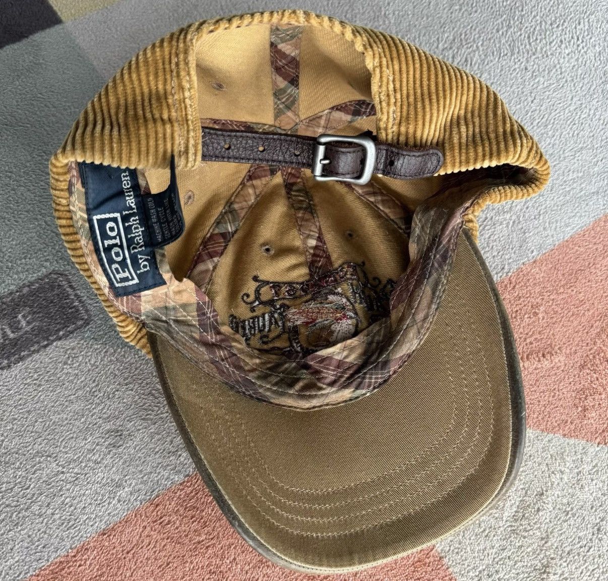Polo Ralph Lauren Ralph Lauren Embroidered Corduroy Leather Visor Cap K22 Size ONE SIZE - 4 Thumbnail
