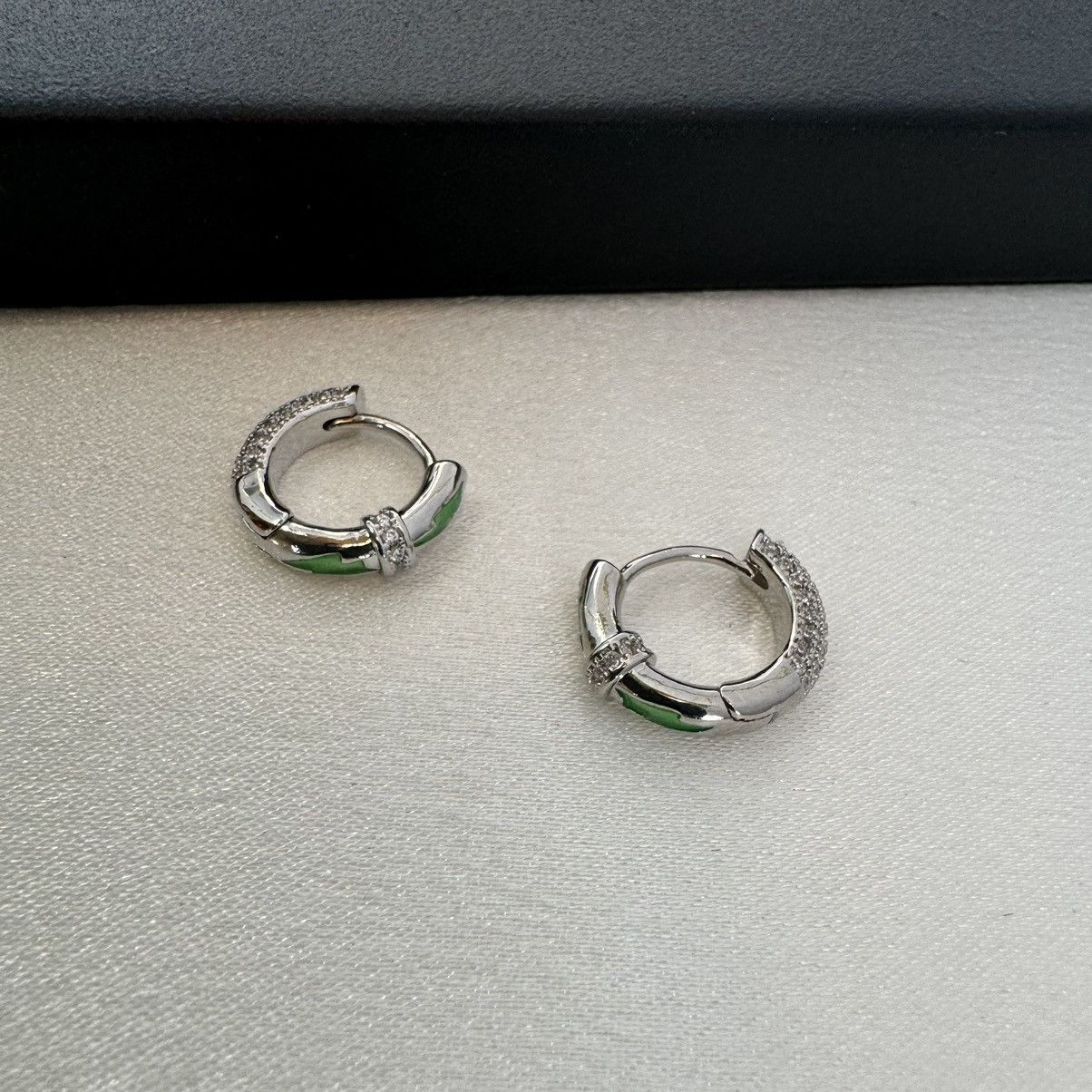 Other 14mm CZ Small Hoop Earrings for Men Women Size ONE SIZE - 2 Thumbnail