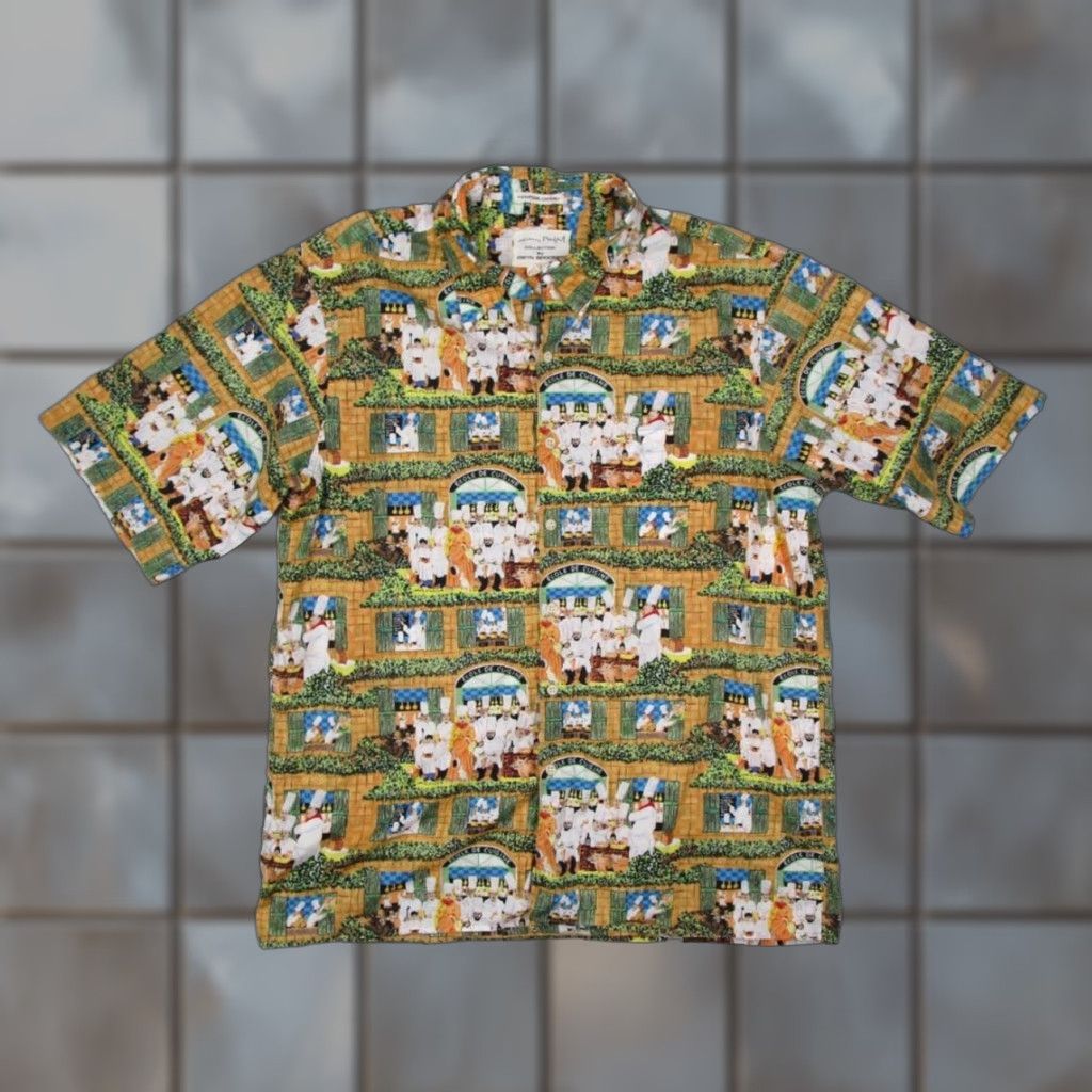 Reyn Spooner VINTAGE Reyn Spooner Guy Buffet Shirt Mens L Yellow Button Up Ecole De Cuisine Tiki Size US L / EU 52-54 / 3 - 1 Thumbnail