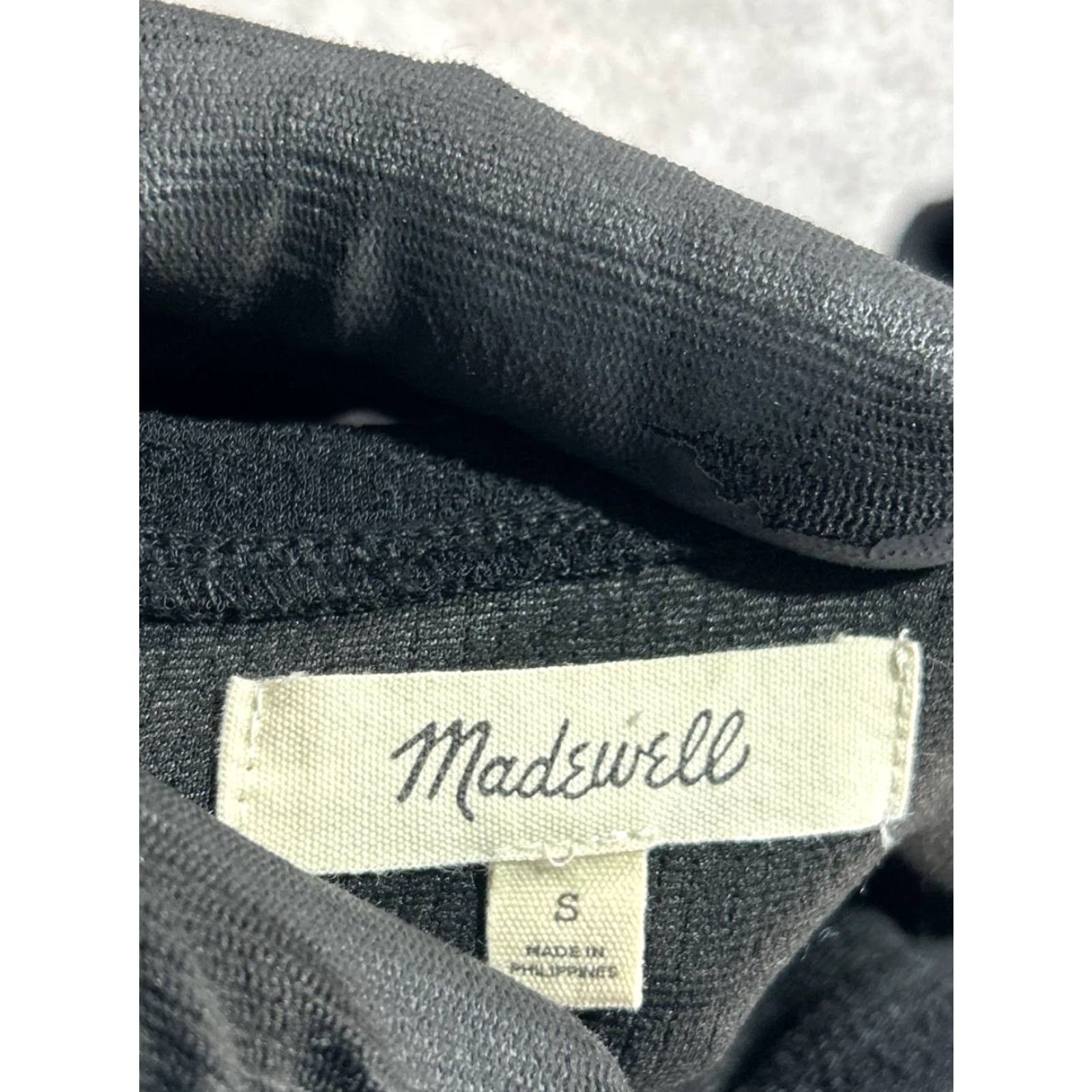 Madewell Madewell Blouse Shirt Womens Small Black Puff Sleeve Square Neck Stretch Easy Care Knit Polyester Size S / US 4 / IT 40 - 4 Thumbnail