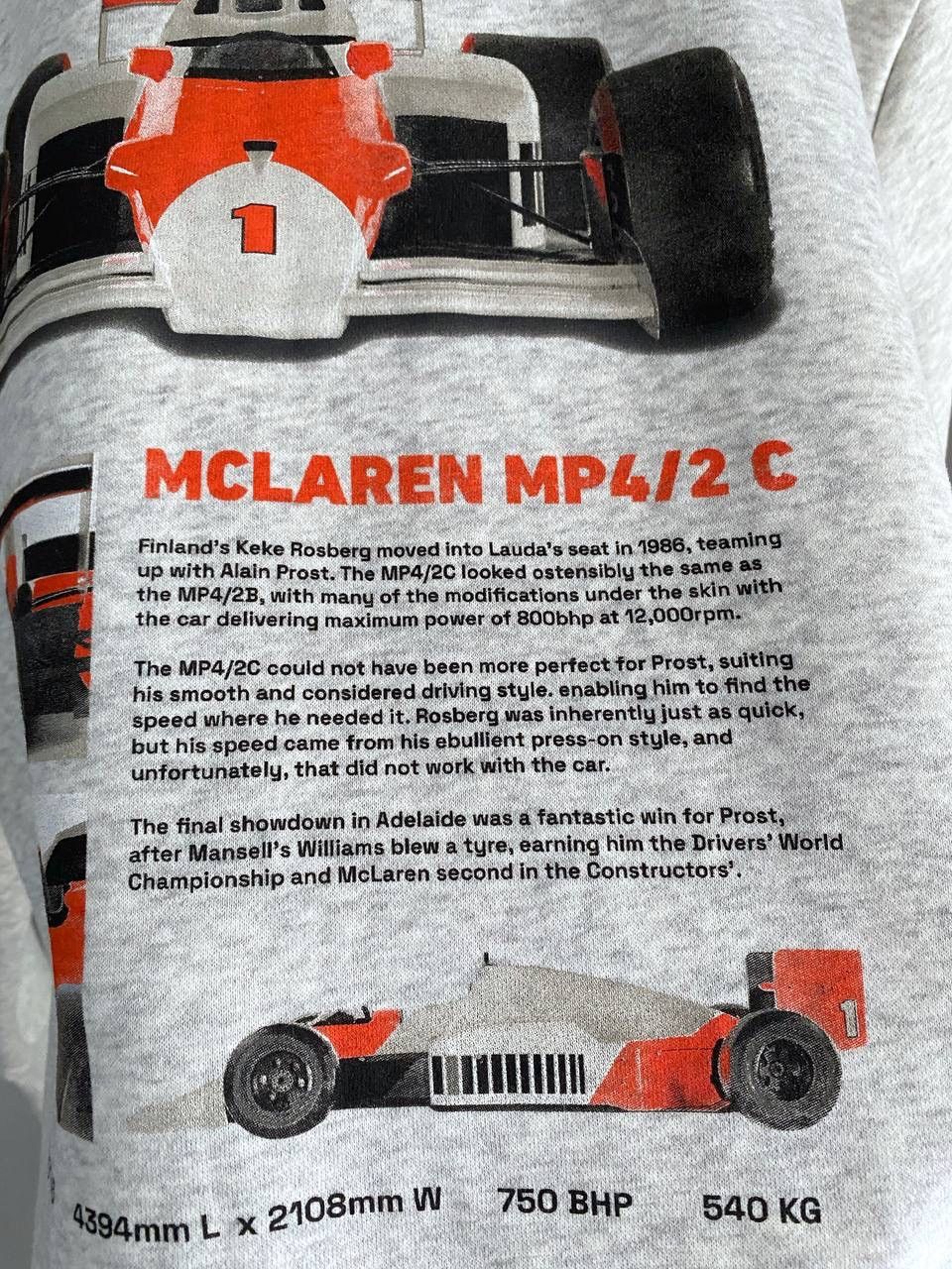 Formula 1 McLaren Formula 1 Team Graphic Print Logo Grey Sweatshirt, L Size US L / EU 52-54 / 3 - 5 Thumbnail