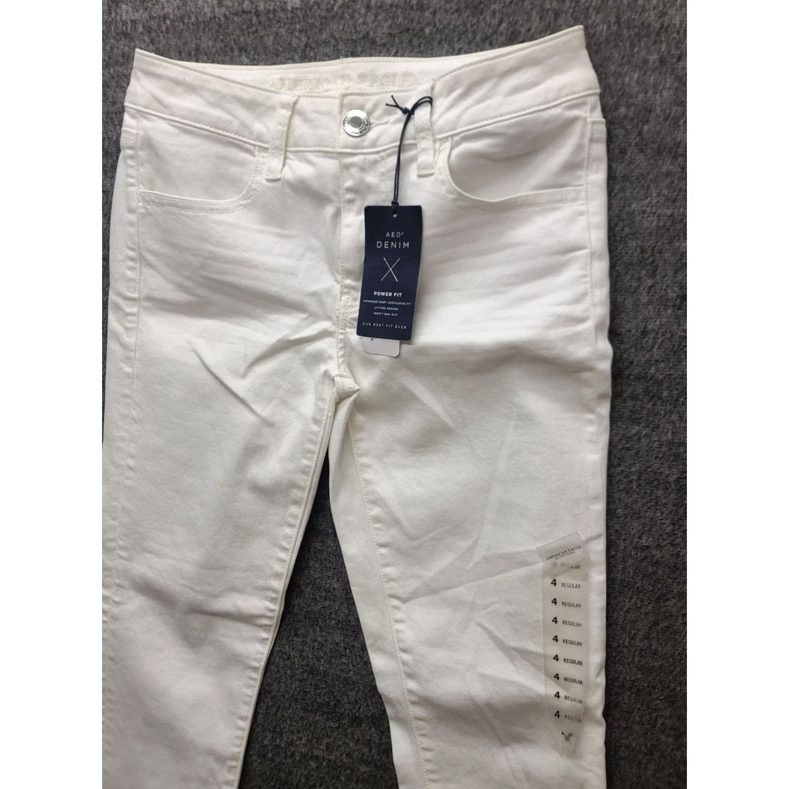 American Eagle Outfitters VINTAGE American Eagle Jeggings Womens 6 27x25 Regular Hi Rise Ankle Cropped White Denim, Cord, Stretch Womens Size 28" / US 6 / IT 42 - 6 Thumbnail