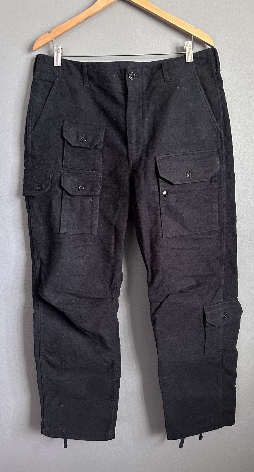 Engineered Garments Engineered Garments Black Moleskin Flight Pants ...