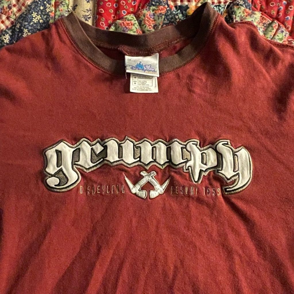 Disney Grumpy Snow White Disney Burgundy and Brown long Shirt sizeM Size US M / EU 48-50 / 2 - 3 Thumbnail