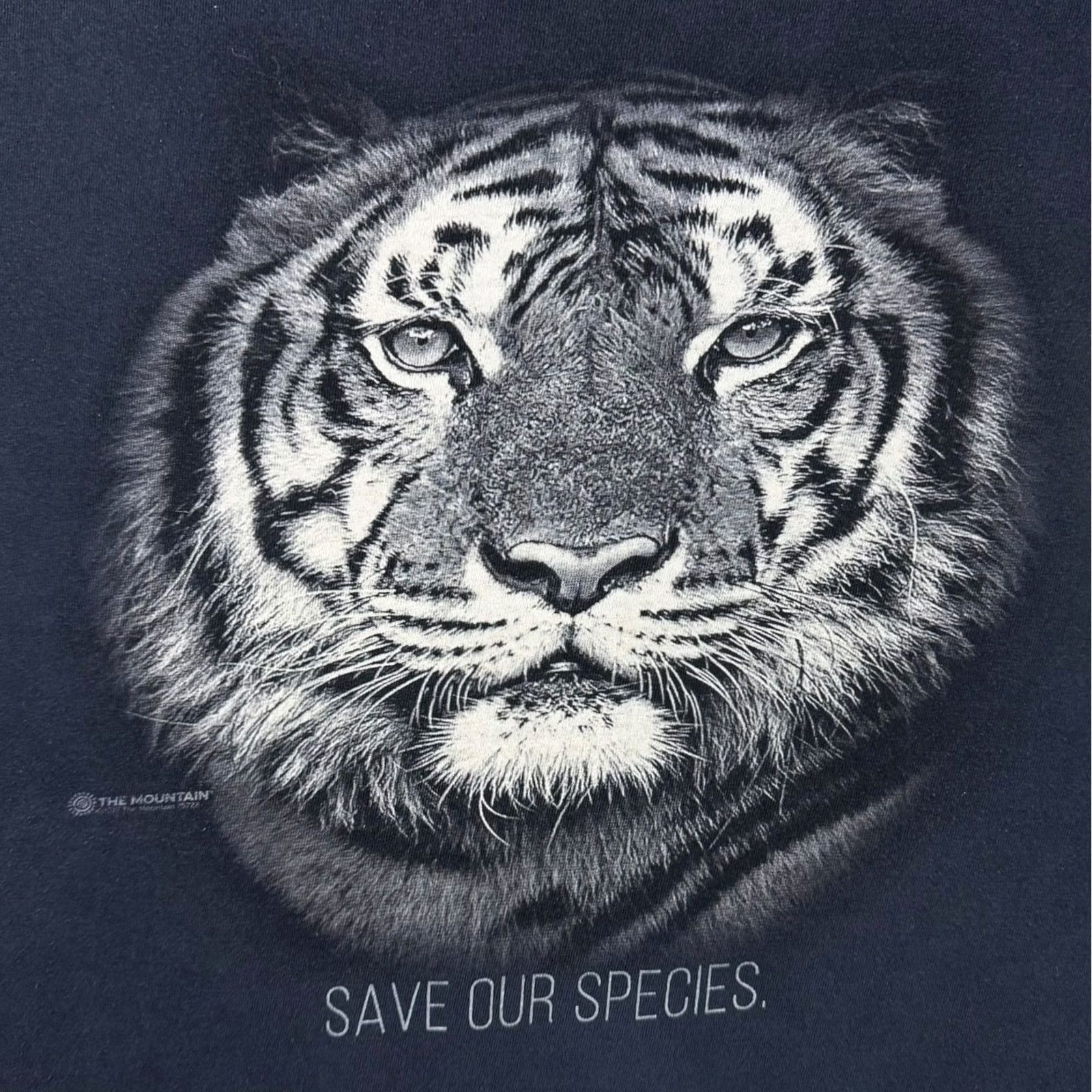 The Mountain The Mountain "Save Our Species" Tiger Animal Wildlife Graphic Black Cotton T-Shirt XL Mens Size US XL / EU 56 / 4 - 4 Thumbnail
