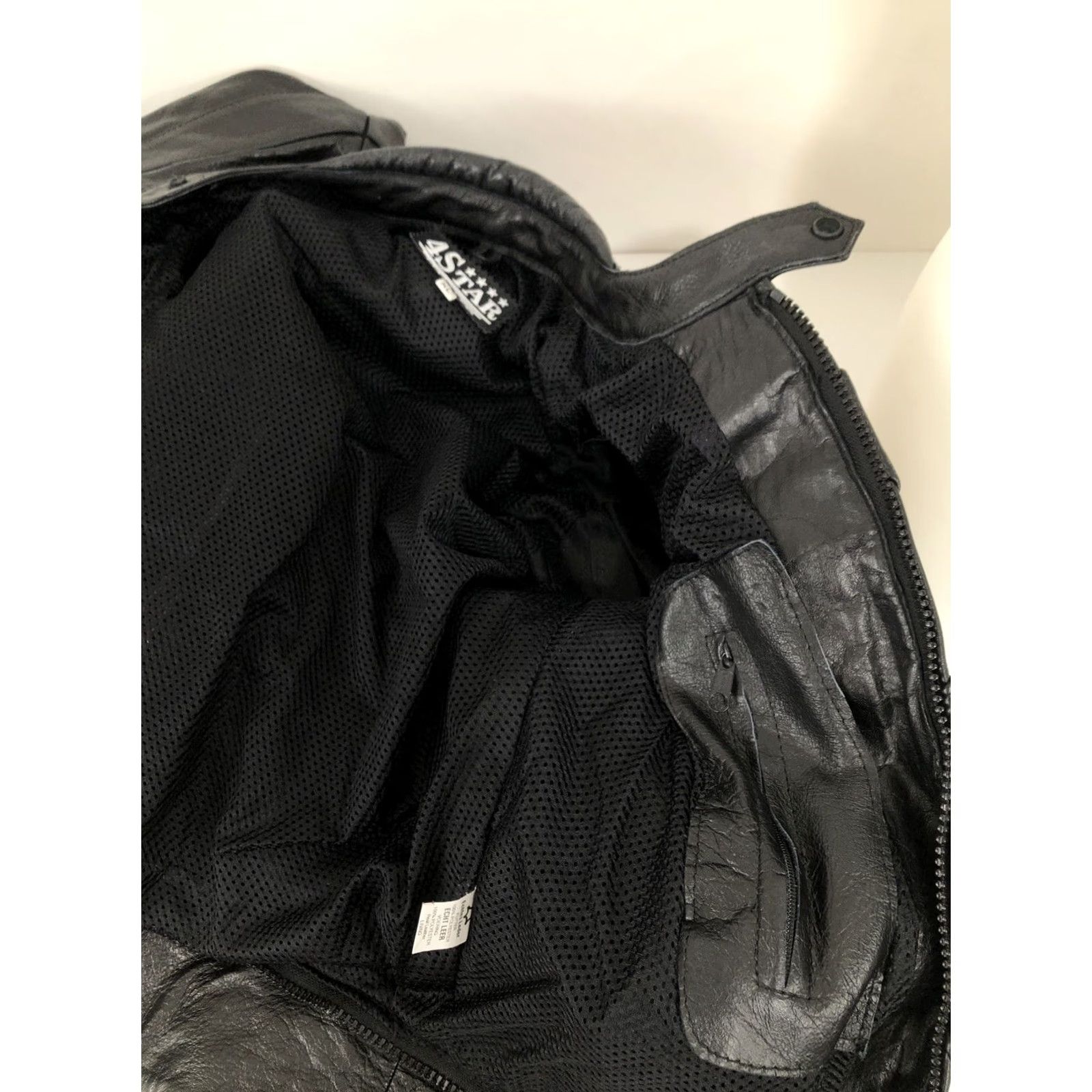 Vintage 4 STAR - Mens XL Leather Motorcycle Biker Jacket Padded Heavy Duty Black Exterior Style: Biker Size US XL / EU 56 / 4 - 5 Thumbnail
