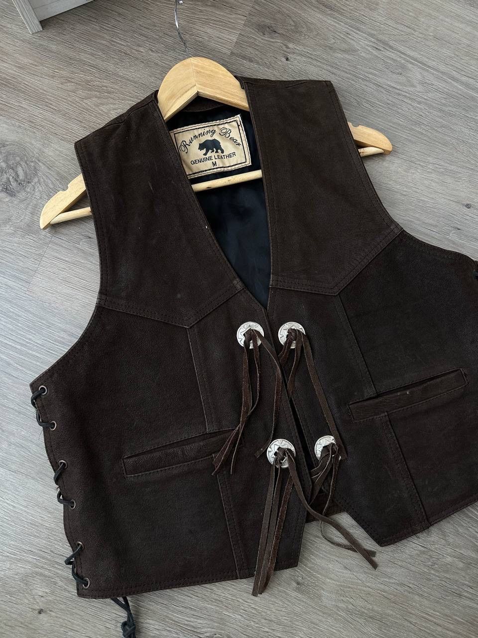 Genuine Leather × Vintage Vintage Genuine Leather Brown Cowboy West Jacket Size US M / EU 48-50 / 2 - 7 Thumbnail