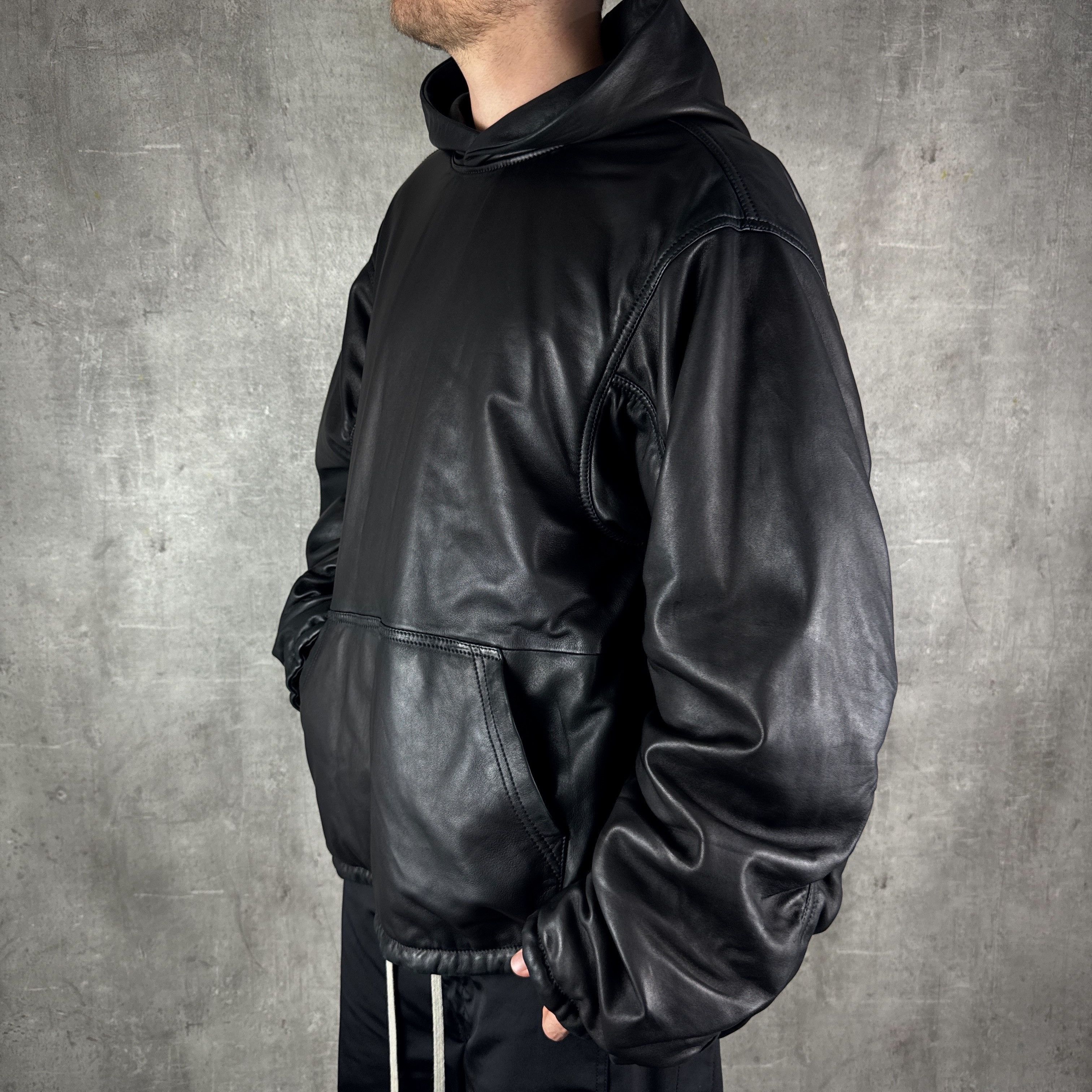Balenciaga BALENCIAGA Oversized Leather Hoodie Size US S / EU 44-46 / 1 - 5 Thumbnail