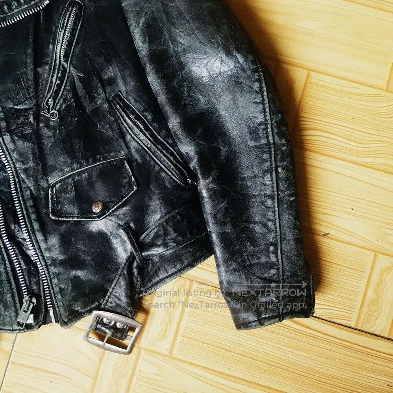Schott Schott Heavy cowhide cable-stayed motorcycle leather jacke Size US XXS / EU 40 - 3 Thumbnail