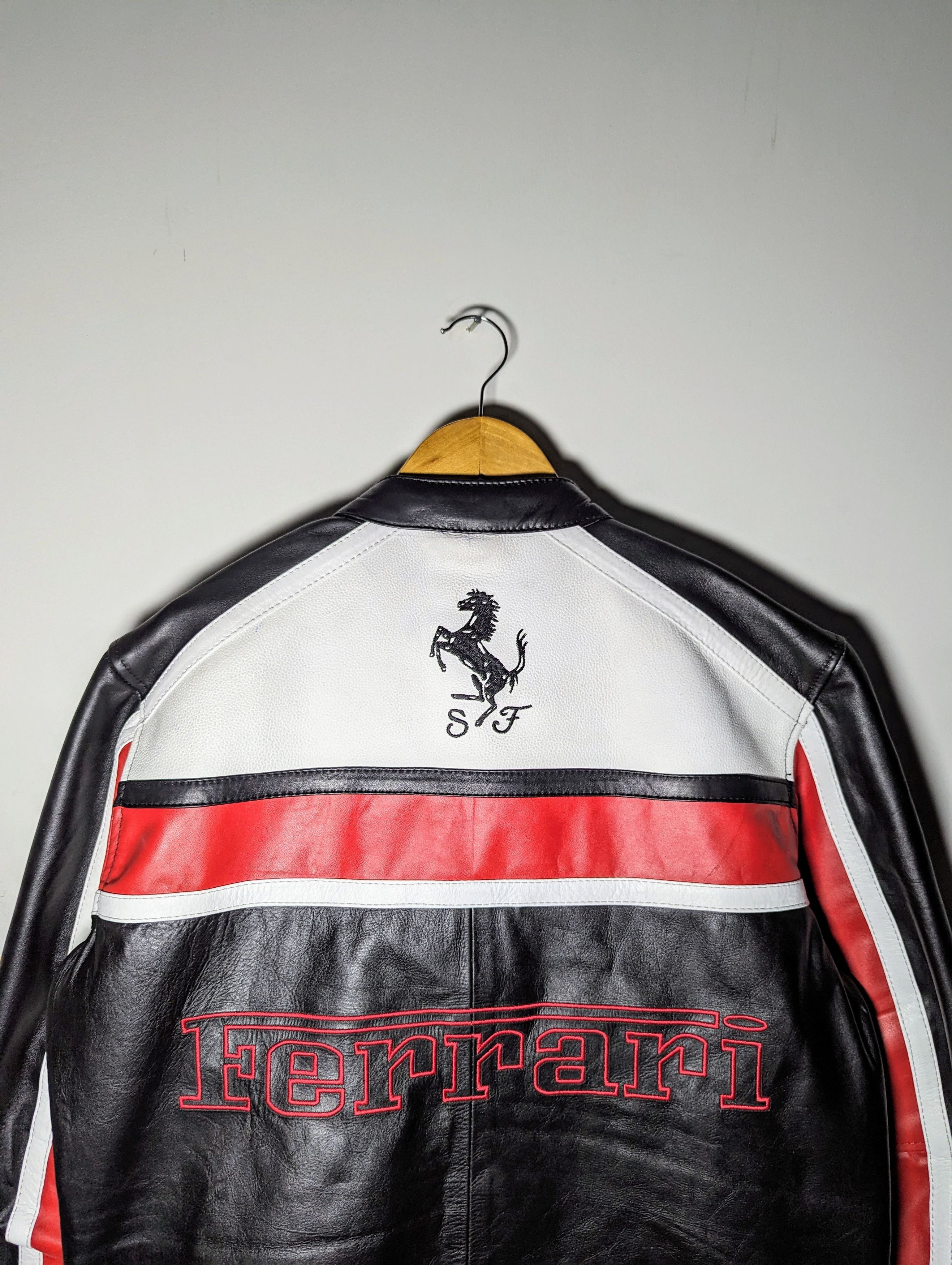 Ferrari 🔥VINTAGE FERRARI LEATHER JACKET Formula 1 STREETWEAR Racing Size US L / EU 52-54 / 3 - 10 Thumbnail