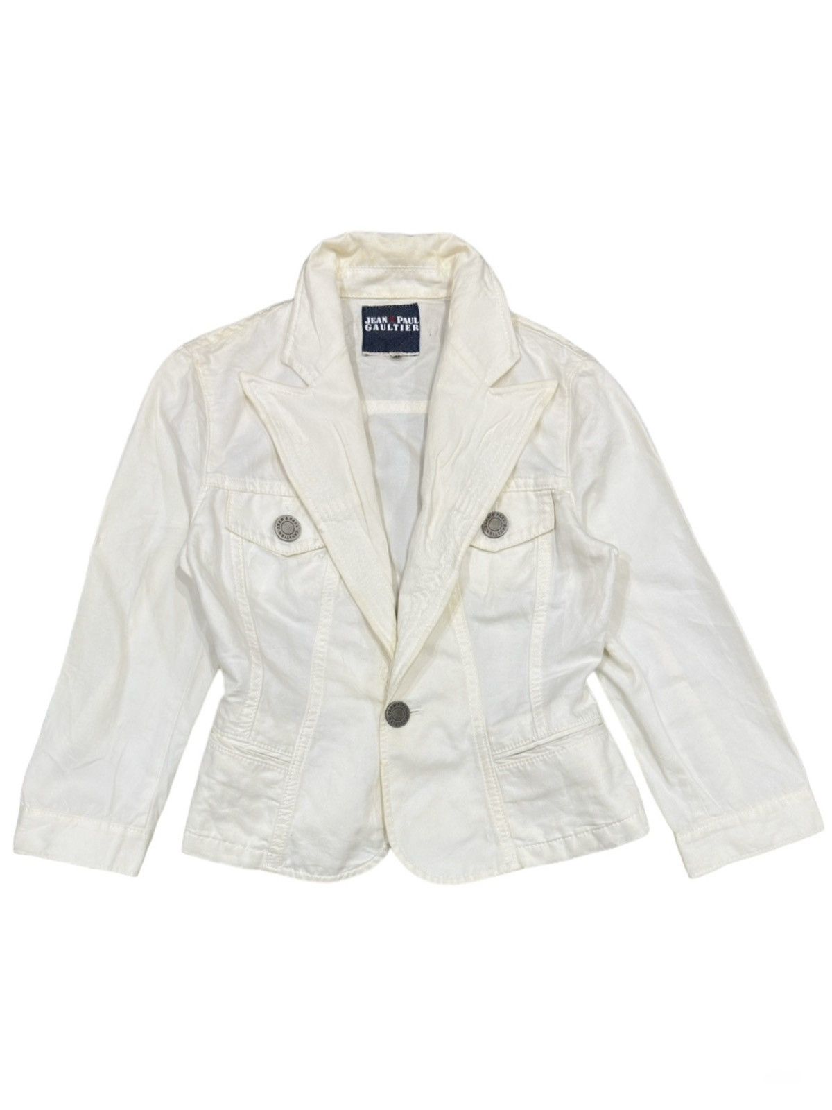 Jean Paul Gaultier Jean Paul Gaultier White Denim Jacket Size S / US 4 / IT 40 - 2 Thumbnail