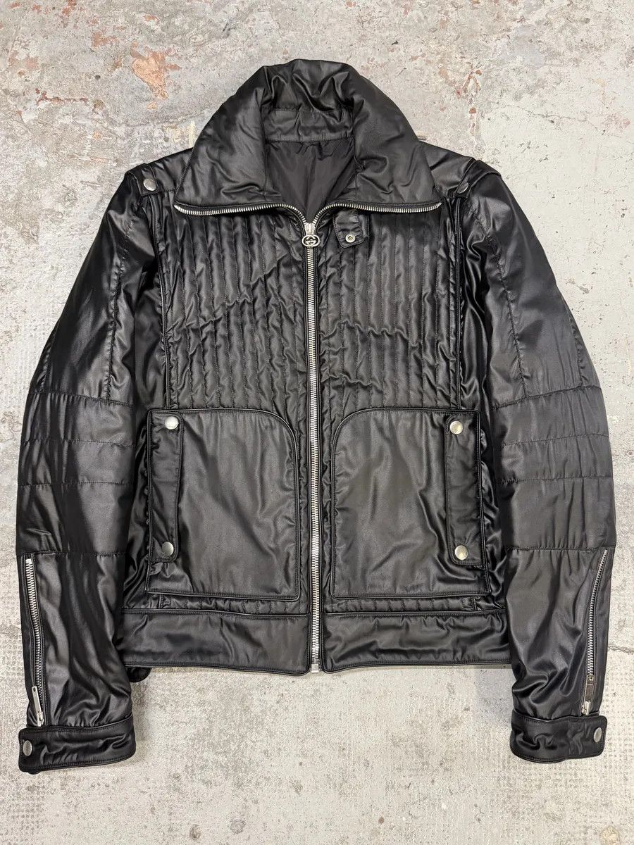 Gucci 2000s Gucci Black Biker Avnat-Garde Puffer Jacket by Tom Ford Size US L / EU 52-54 / 3 - 1 Thumbnail