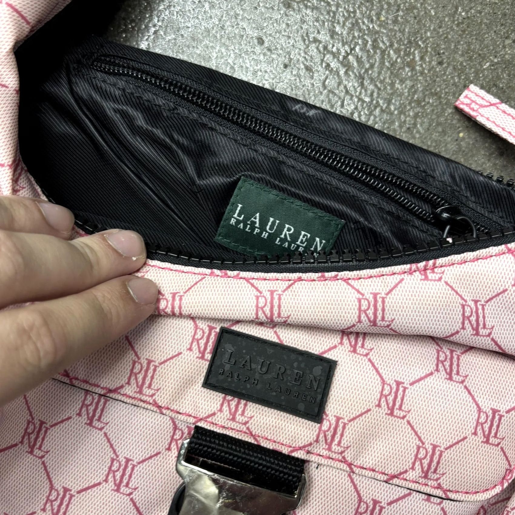 Ralph Lauren Lauren Ralph Lauren Shoulder Bag Womens Medium Pink Monogram Canvas Zip Buckle Size ONE SIZE - 3 Thumbnail