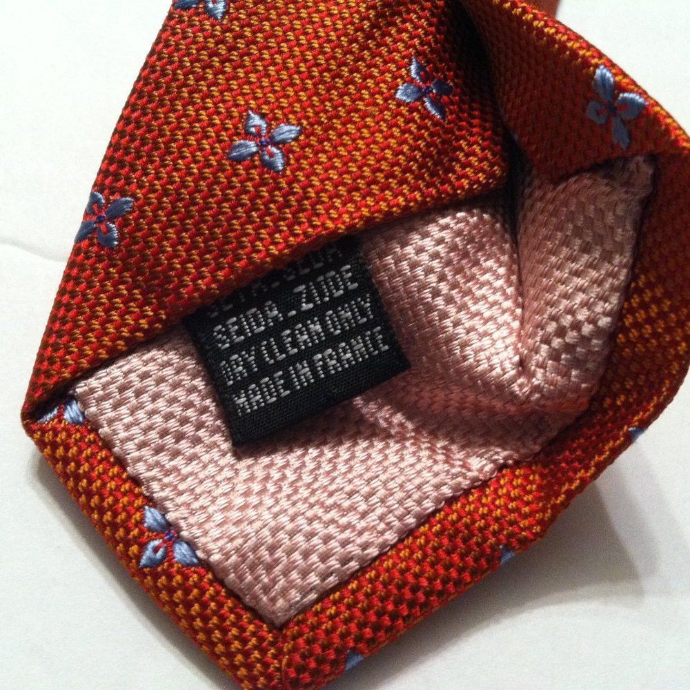 Thomas Pink THOMAS PINK MENS NEW BLOOD ORANGE SILK TIE 3 3/4" X 58 1/2" Size ONE SIZE - 10 Thumbnail