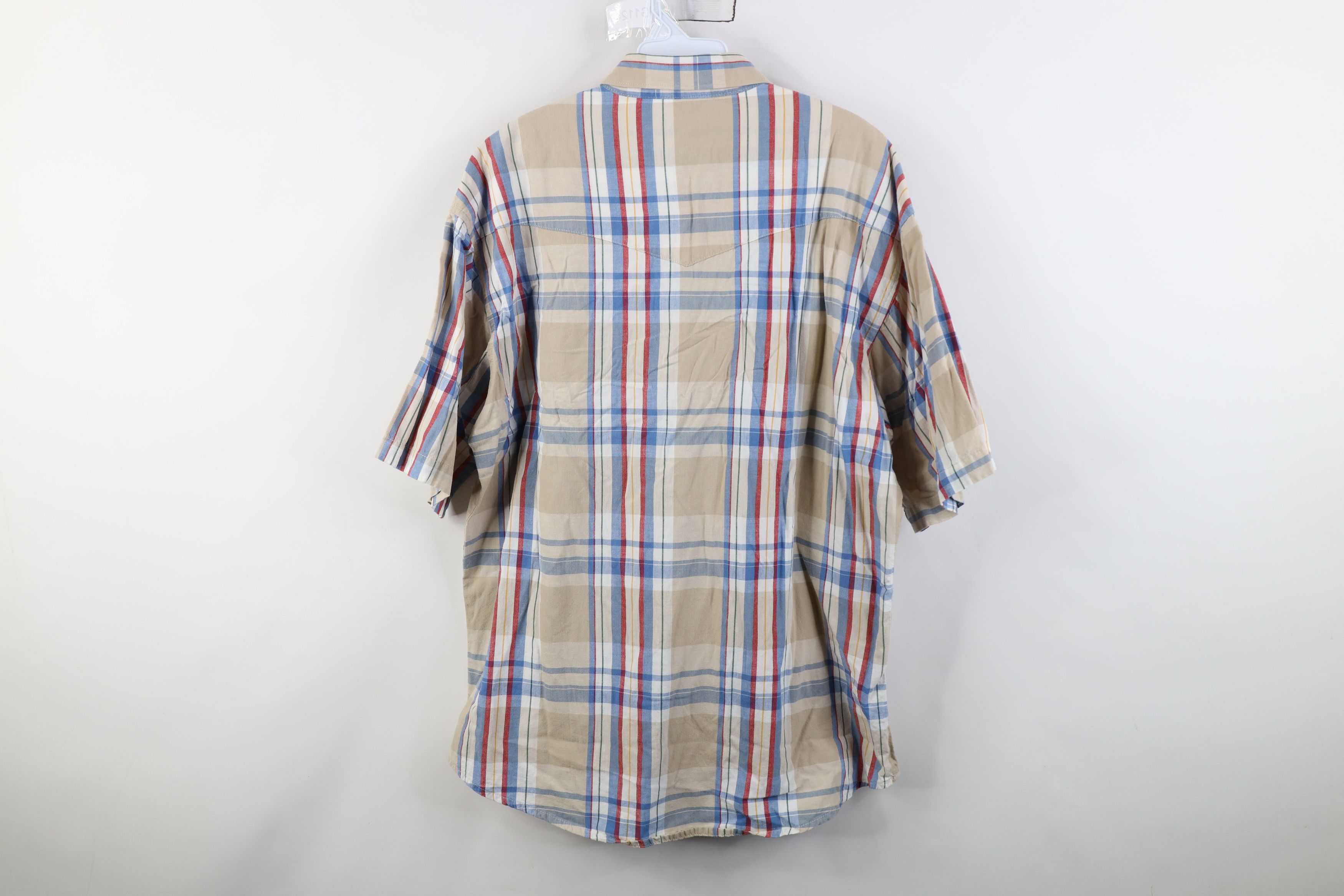 Wrangler Vintage 90s Wrangler Cowboy Snap Button Collared Shirt Plaid Size US L / EU 52-54 / 3 - 9 Thumbnail