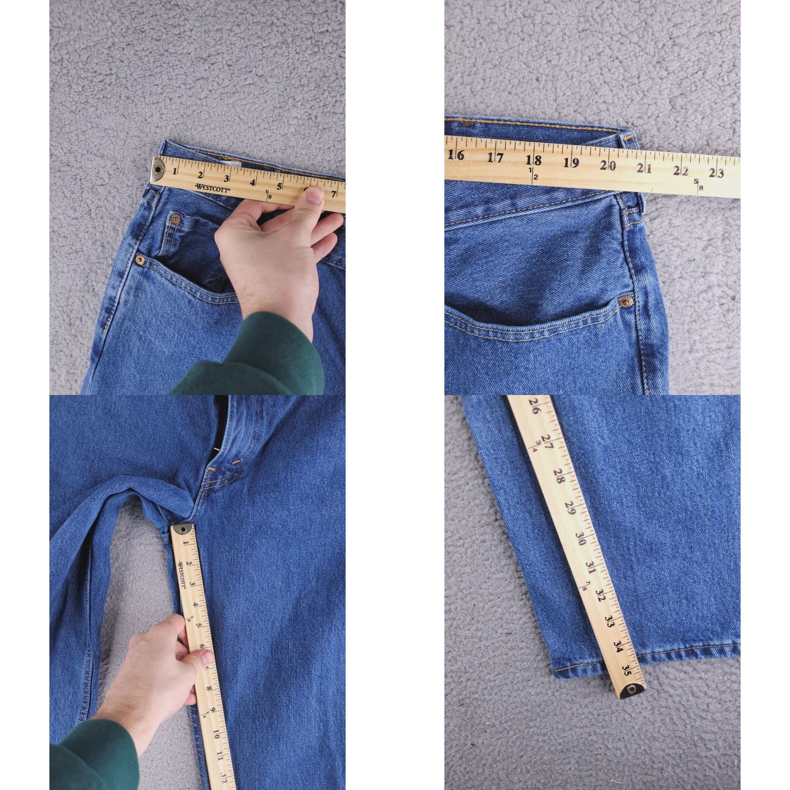 Levi's Levi's Jeans Mens 41x35 Blue 505 Denim Pants Tapered Straight Regular Size 41 Inseam 35 Color Blue Mens Size US 41 - 8 Thumbnail