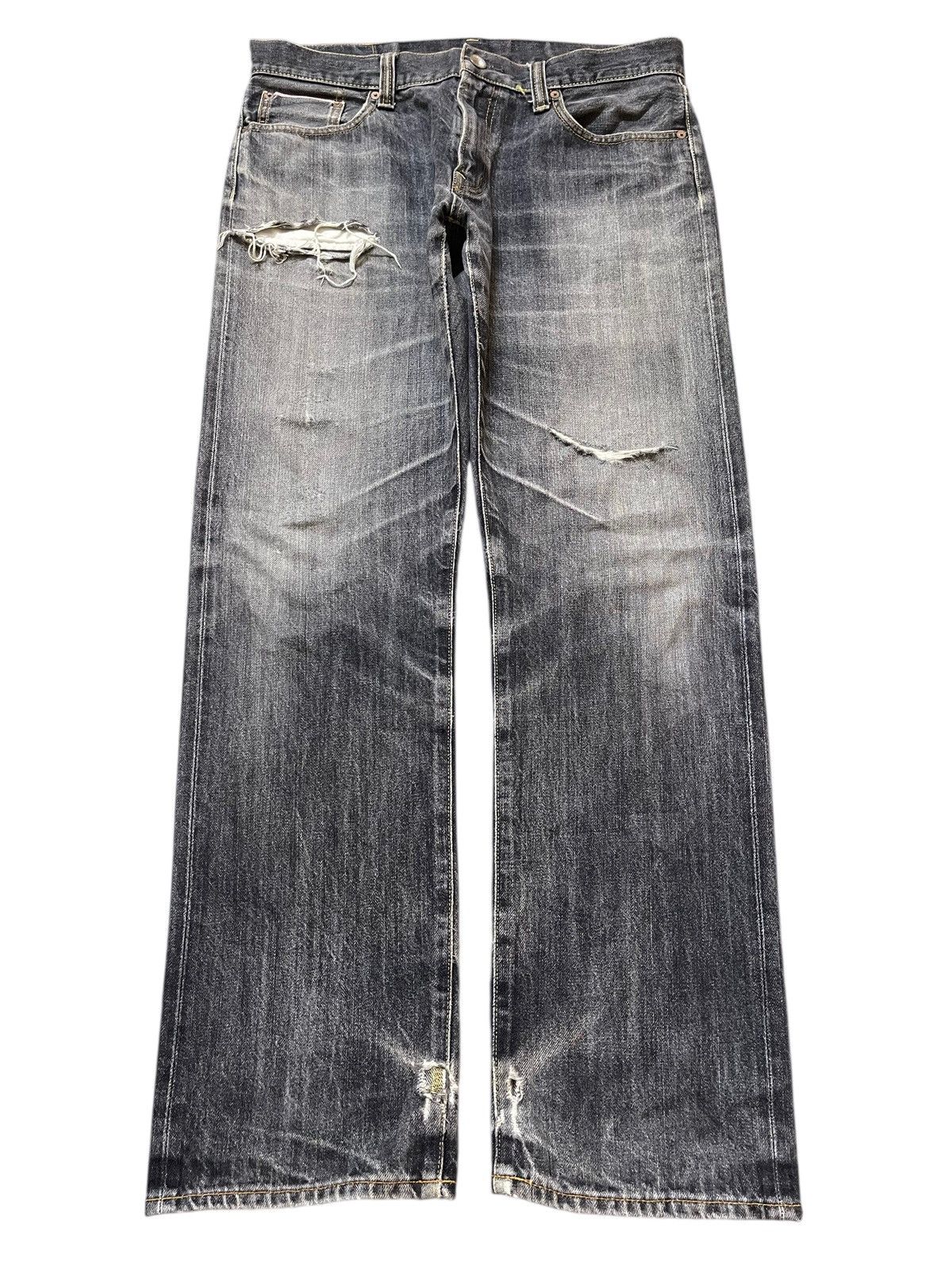 Uniqlo Vintage Japanese Uniqlo Selvedge Faded Stone Wash Distressed Size US 35 - 2 Thumbnail