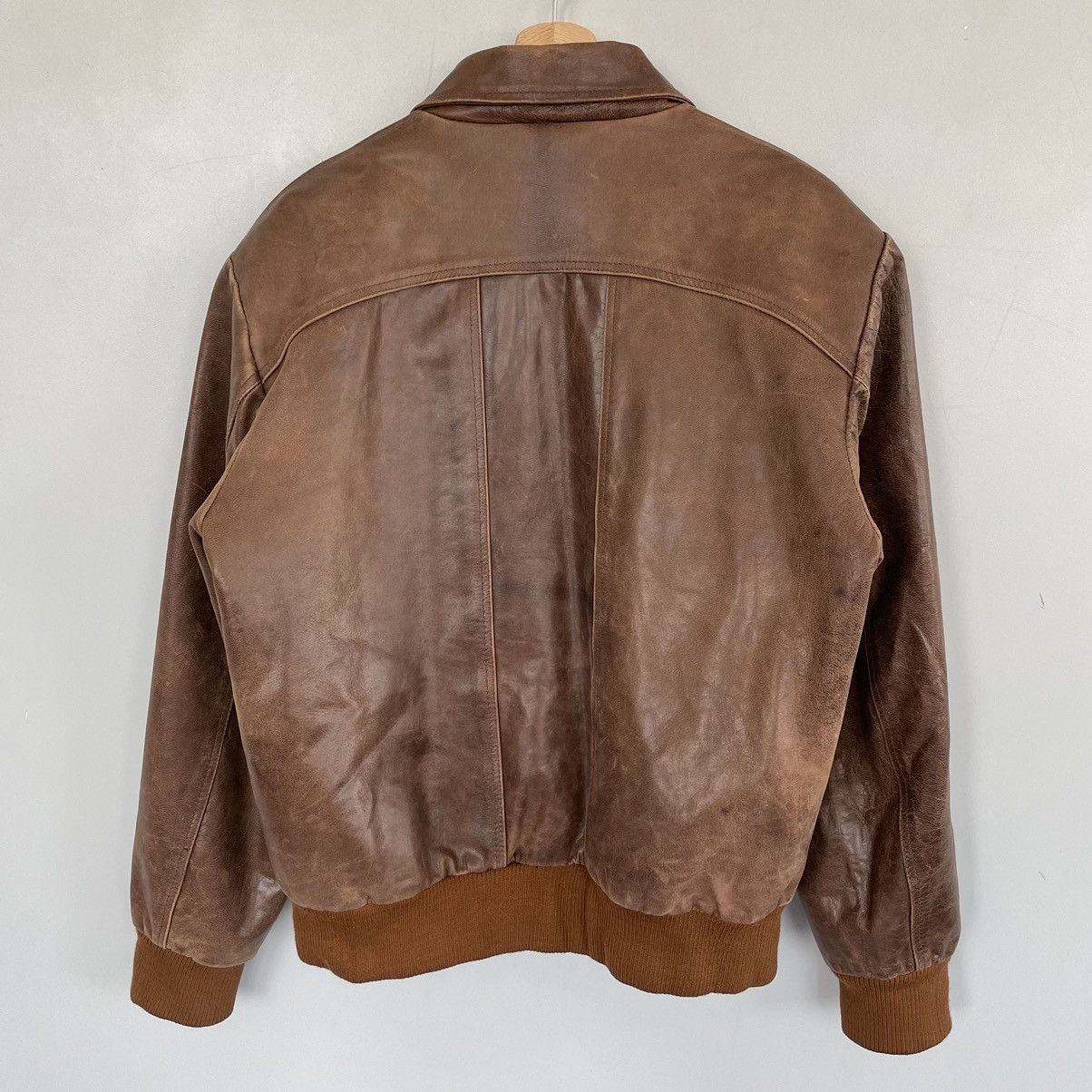 Vintage Vintage distressed leather jacket AMERICAN BASE New York Size US XL / EU 56 / 4 - 8 Thumbnail