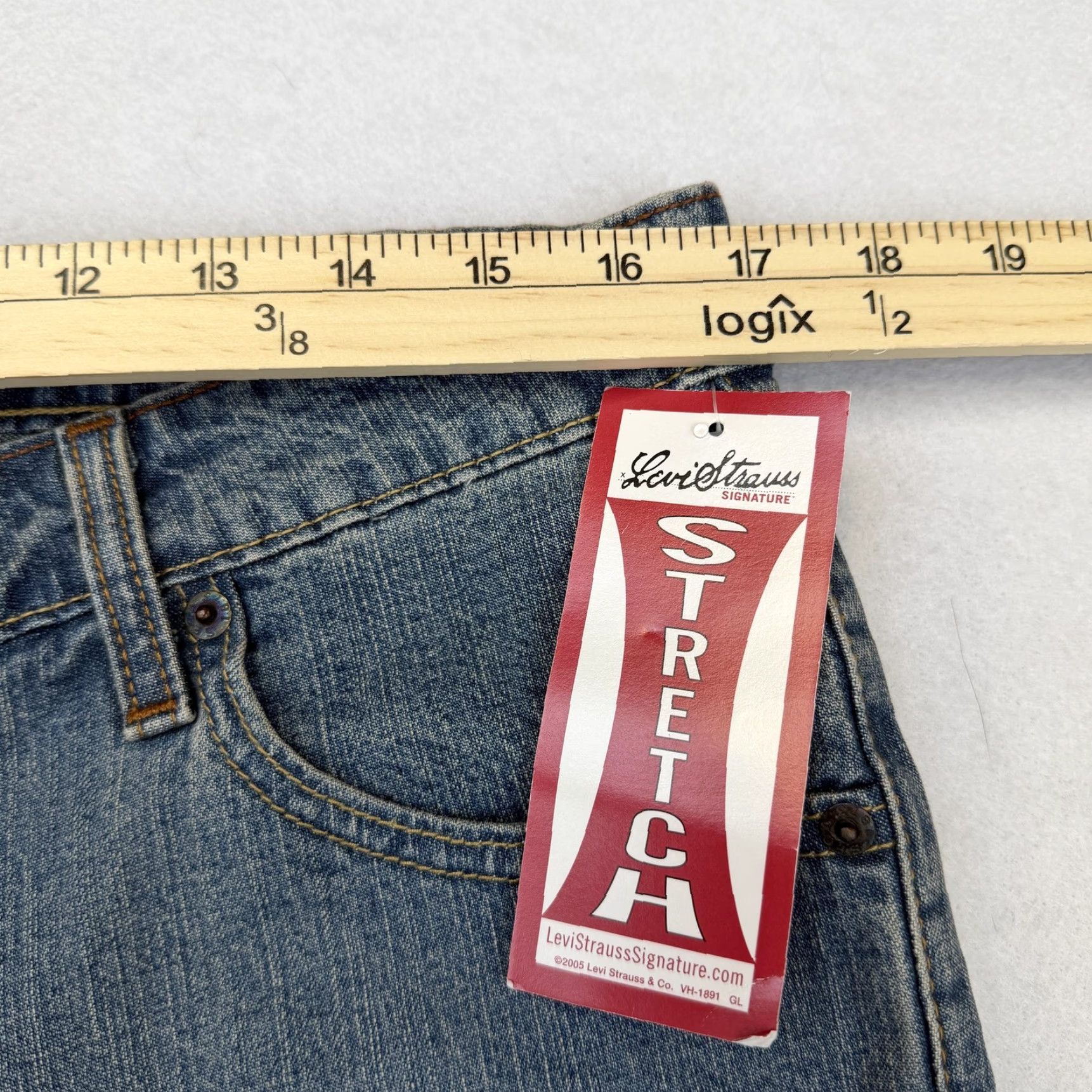 Vintage Levi Strauss Signature Jeans Womens 12 Blue Slim Bootcut Stretch 34x32 NWT Size 34" / US 12 / IT 48 - 7 Thumbnail