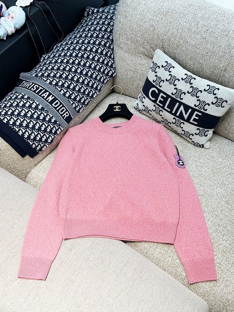 Chanel Chanel Pink Guitar Badge Knit Sweater - dmc Size US L / EU 52-54 / 3 - 1 Thumbnail