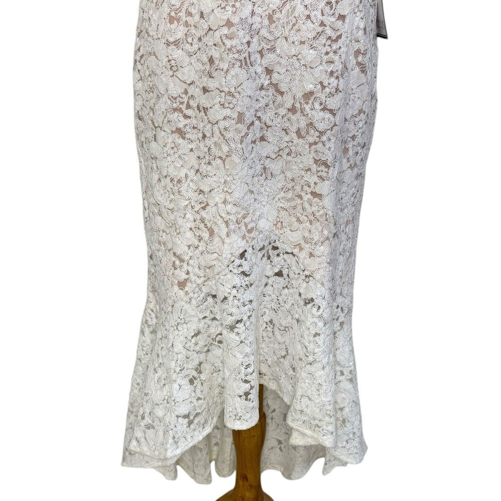 Other NIGHTWAY Mermaid High-Low Flounce Hem Lace Dress Sequin 10 Size M / US 6-8 / IT 42-44 - 6 Thumbnail