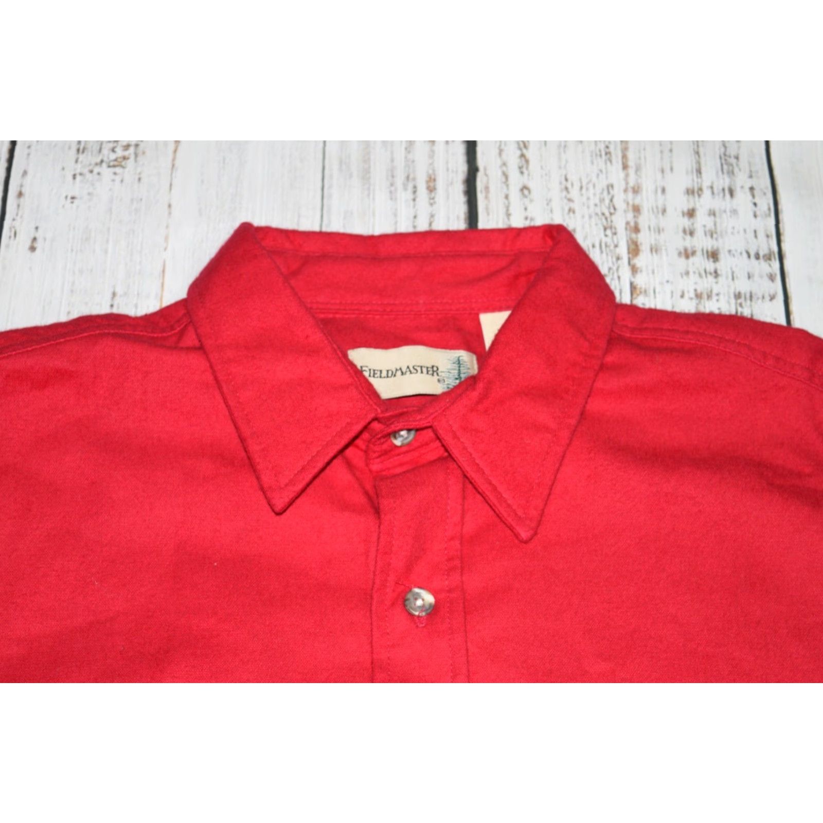 Vintage VINTAGE Fieldmaster Red Work Shirt Large Mens Long Sleeve Button-Up Flannel 90s USA Size US L / EU 52-54 / 3 - 3 Thumbnail