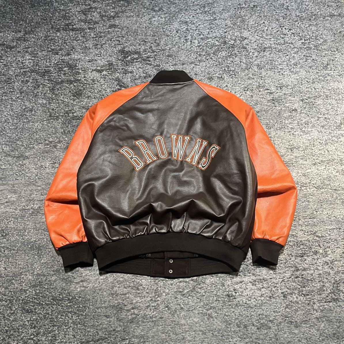 NFL VINTAGE 90s CLEVELAND BROWNS GAME DAY NFL LEATHER JACKET Size US M / EU 48-50 / 2 - 2 Thumbnail