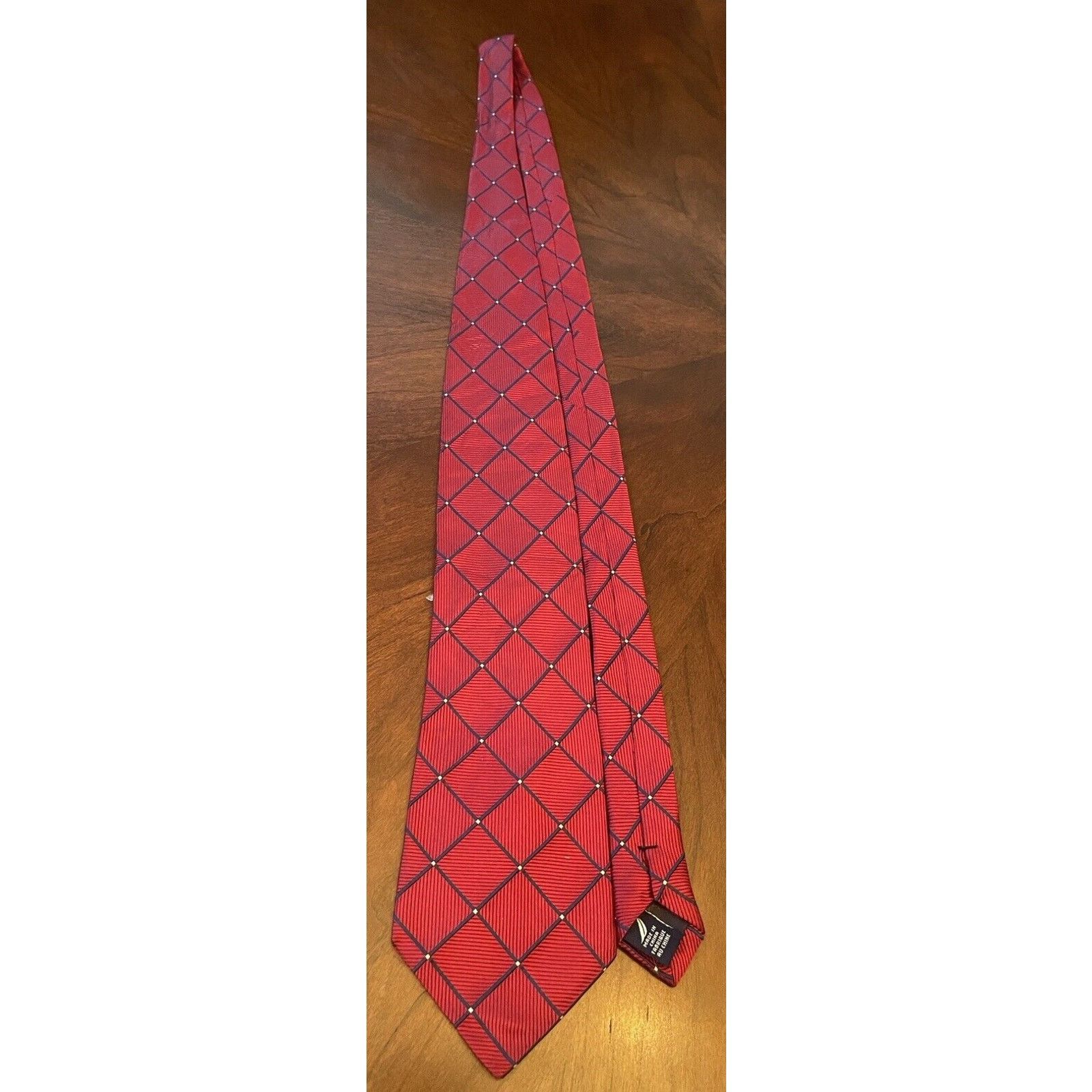 Nautica Nautica Red Blue 100% Silk Men’s Neck Tie Made In China Size ONE SIZE - 3 Thumbnail