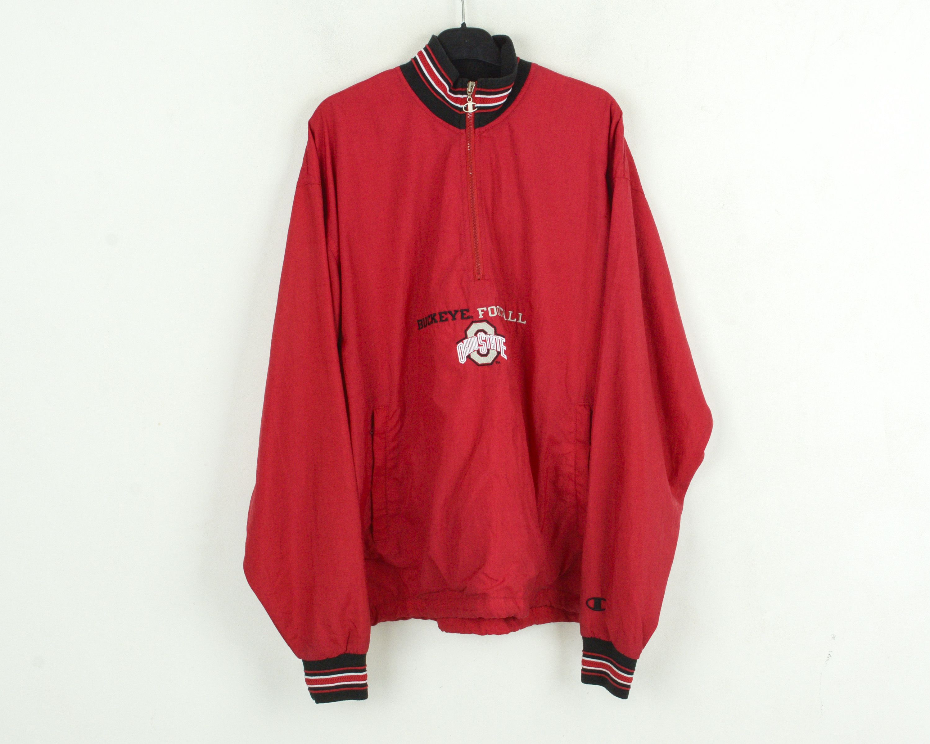 Champion OHIO STATE Buckeyes M Windbreaker Jacket Coat Nylon zip neck Size US M / EU 48-50 / 2 - 2 Thumbnail