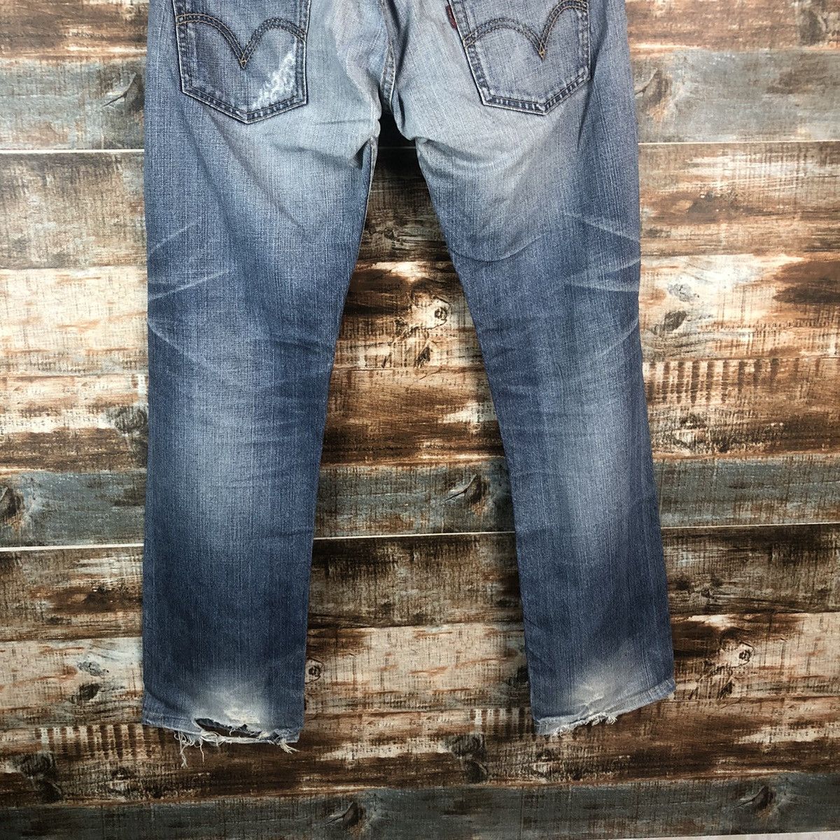 Levi's DL Levis 505 Blue Distressed Denim Pants #C299 Size US 32 / EU 48 - 16 Thumbnail