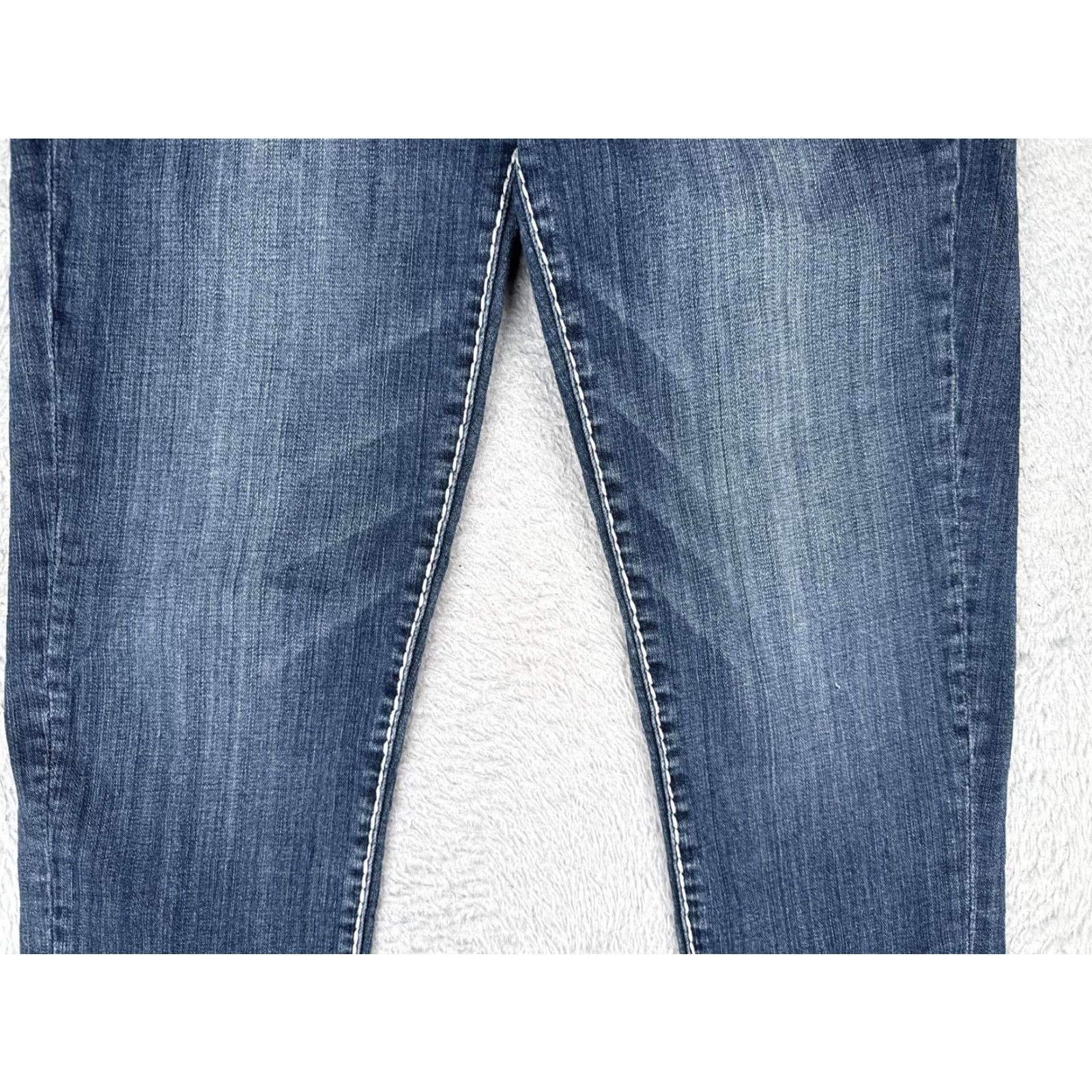 Vintage L.A. Idol Jeans Women 11 Capri Cropped Embellished Rhinestone Pockets Blue Size 32" / US 10 / IT 46 - 3 Thumbnail