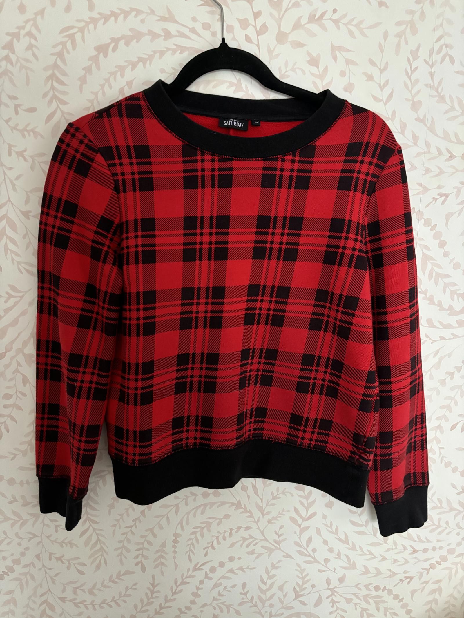 Designer EUC Kate Spade Saturday Red Plaid Sweater - XS Size XS / US 0-2 / IT 36-38 - 1 Thumbnail