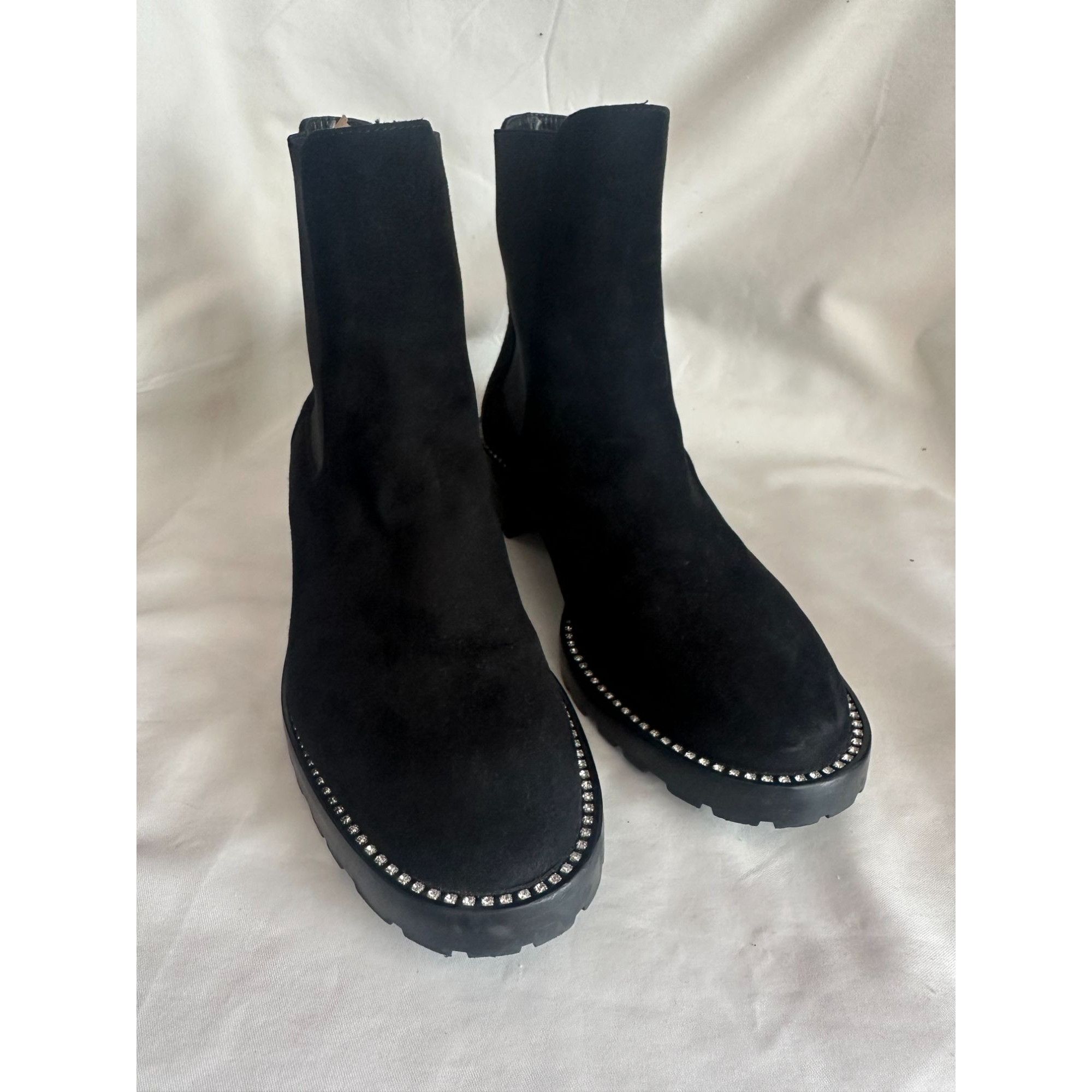 Stuart Weitzman Stuart Weitzman women's Kolbie Shine embellished booties in Size US 8 / IT 38 - 5 Thumbnail